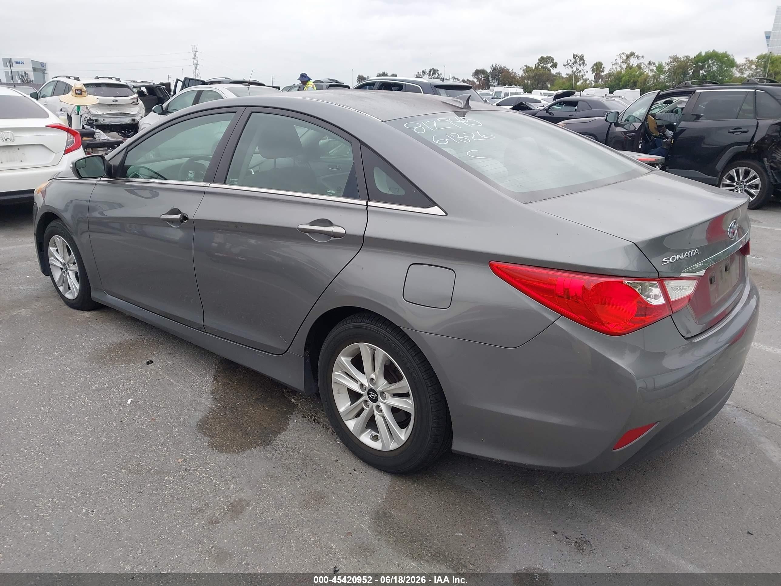 2014 Hyundai Sonata Gls Gray vin: 5NPEB4AC7EH906091