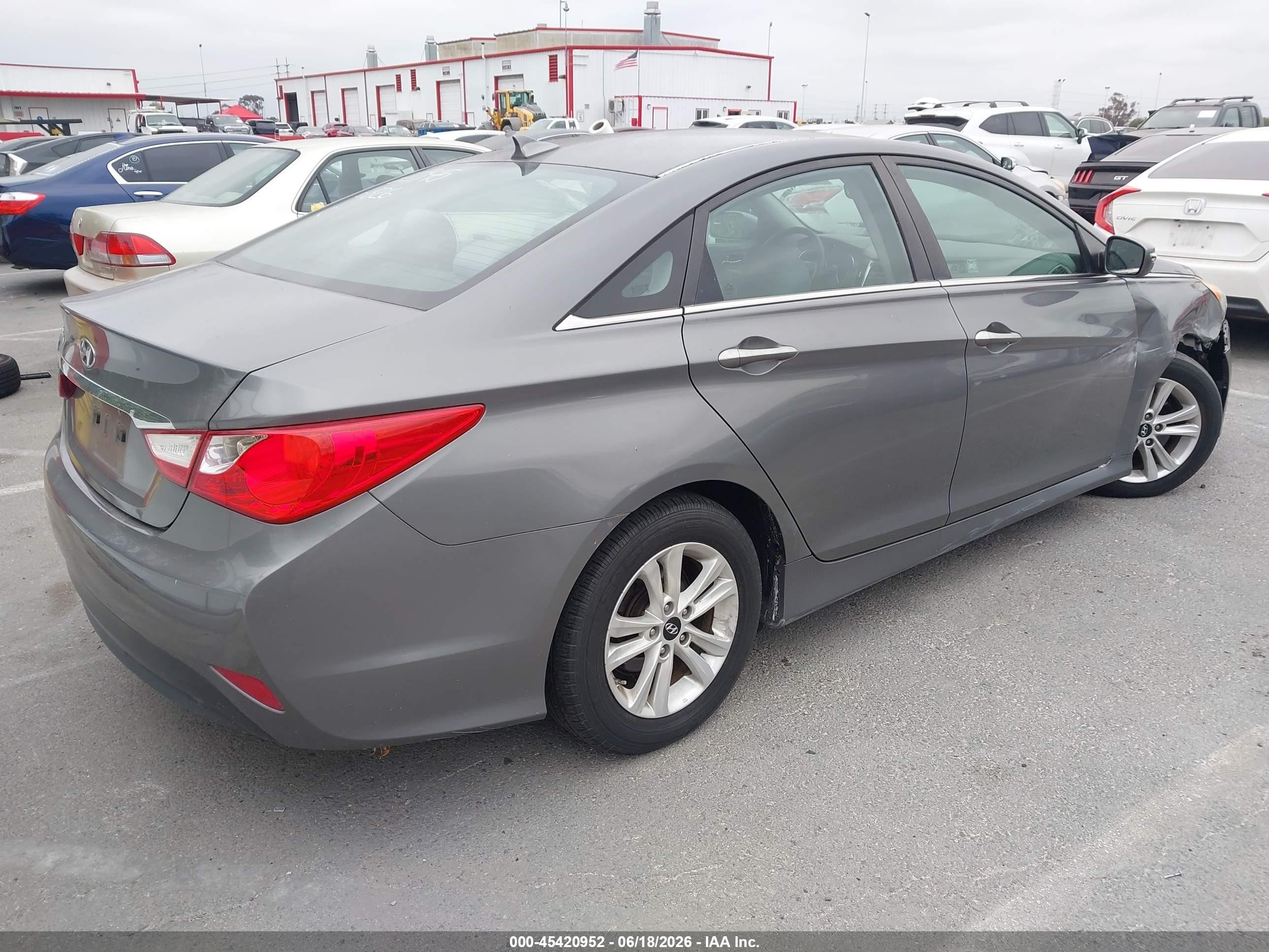 2014 Hyundai Sonata Gls Gray vin: 5NPEB4AC7EH906091