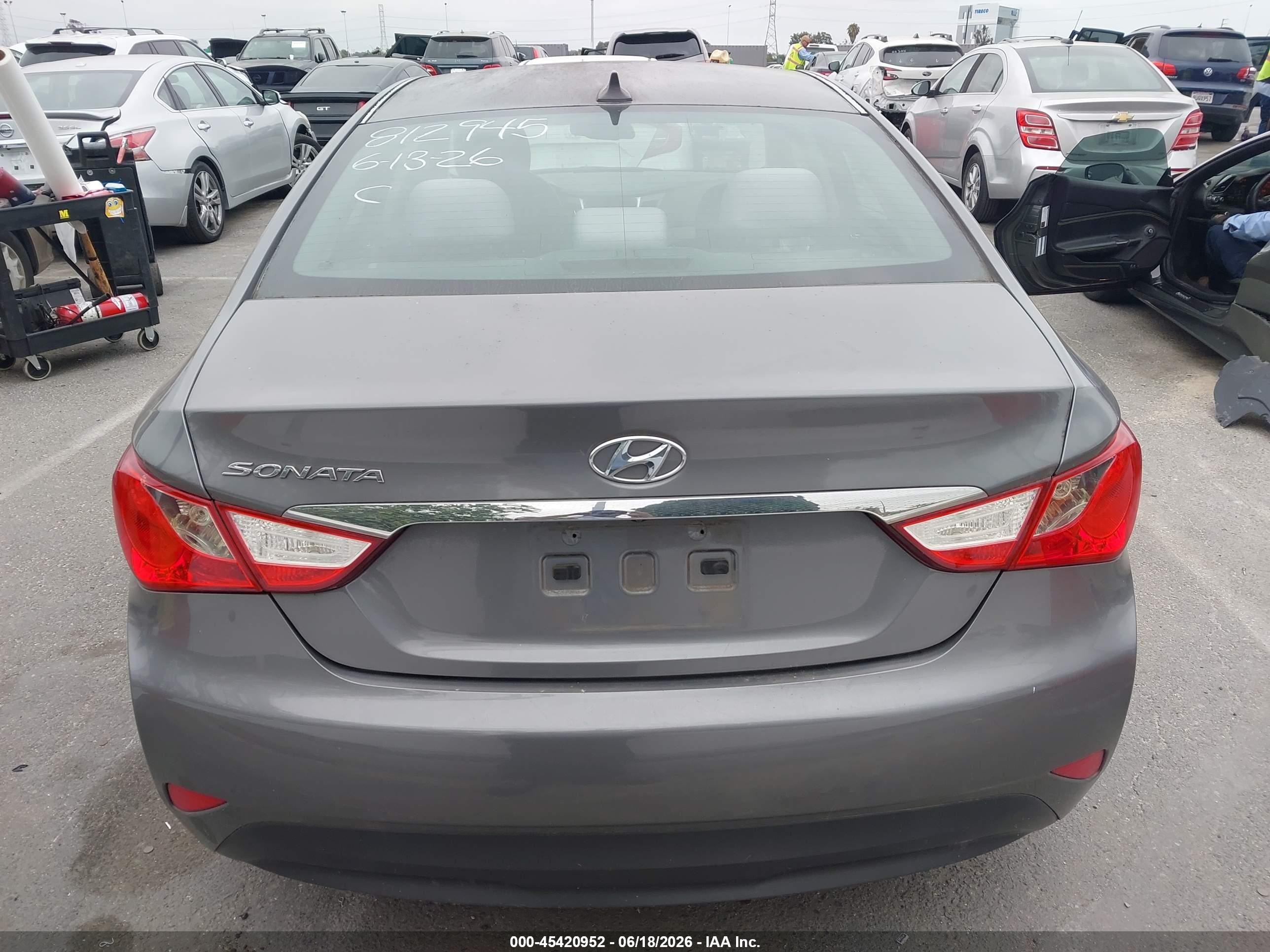 2014 Hyundai Sonata Gls Gray vin: 5NPEB4AC7EH906091