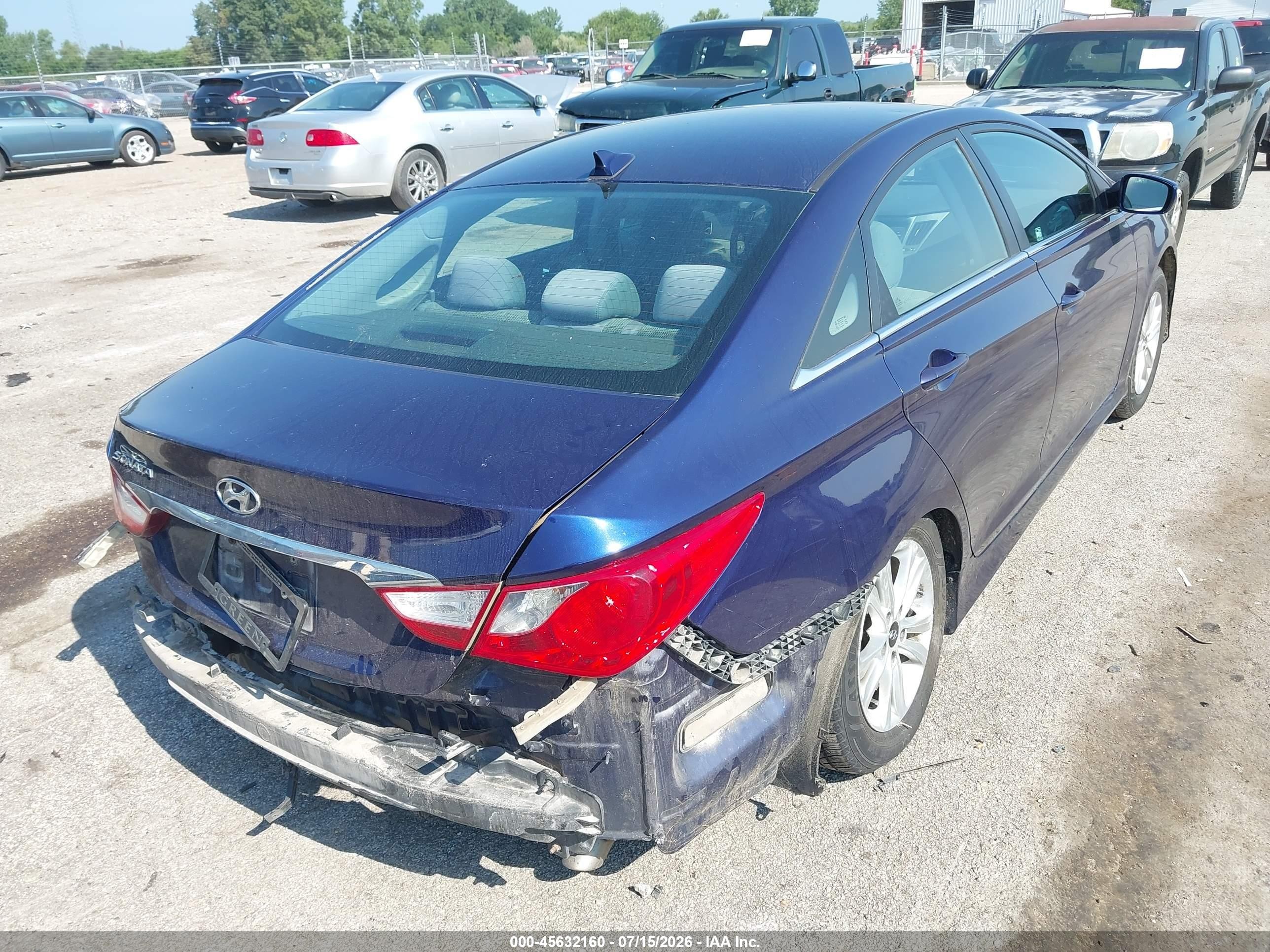 2014 Hyundai Sonata Gls Синий vin: 5NPEB4AC7EH915891