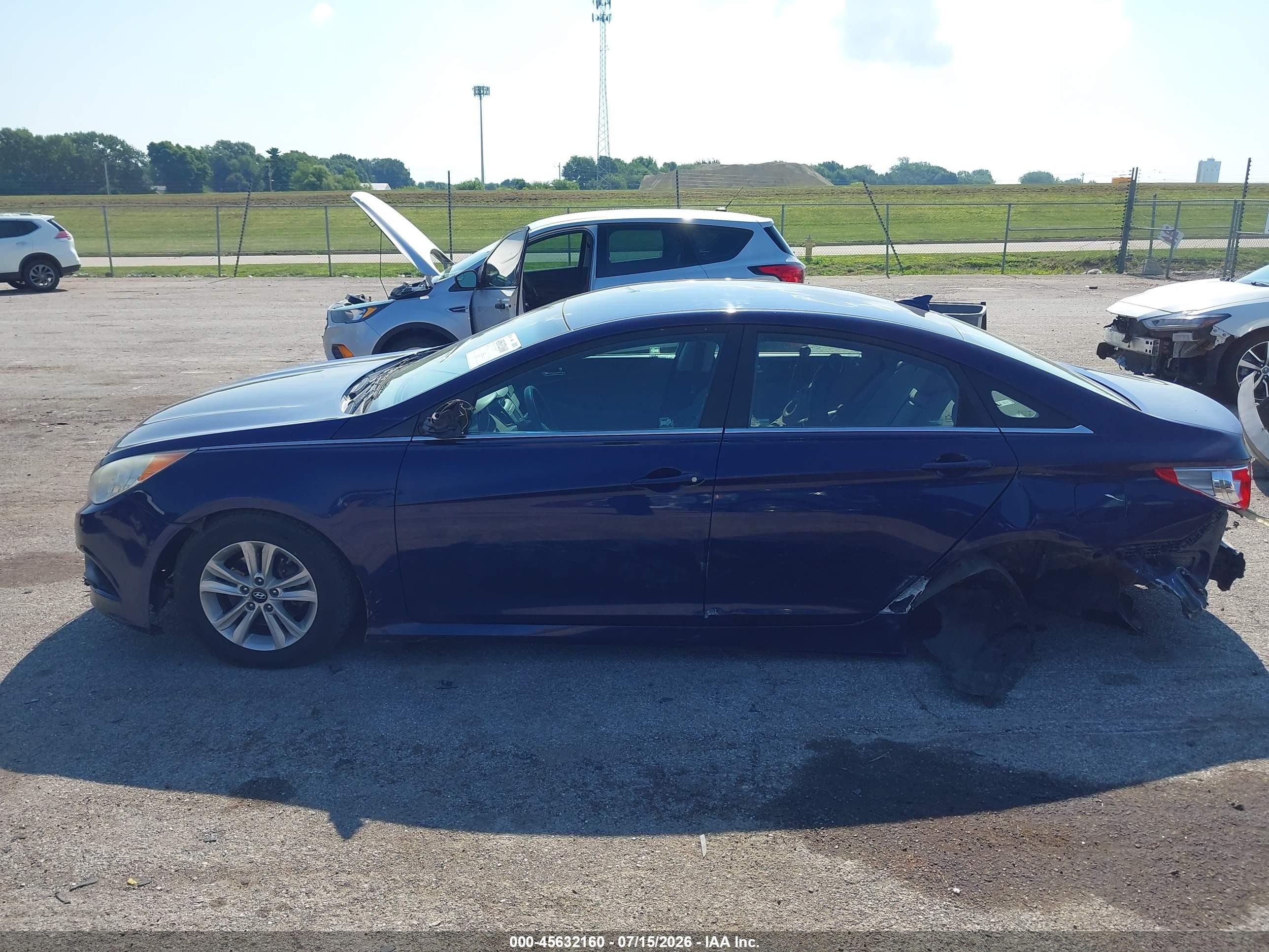 2014 Hyundai Sonata Gls Синий vin: 5NPEB4AC7EH915891