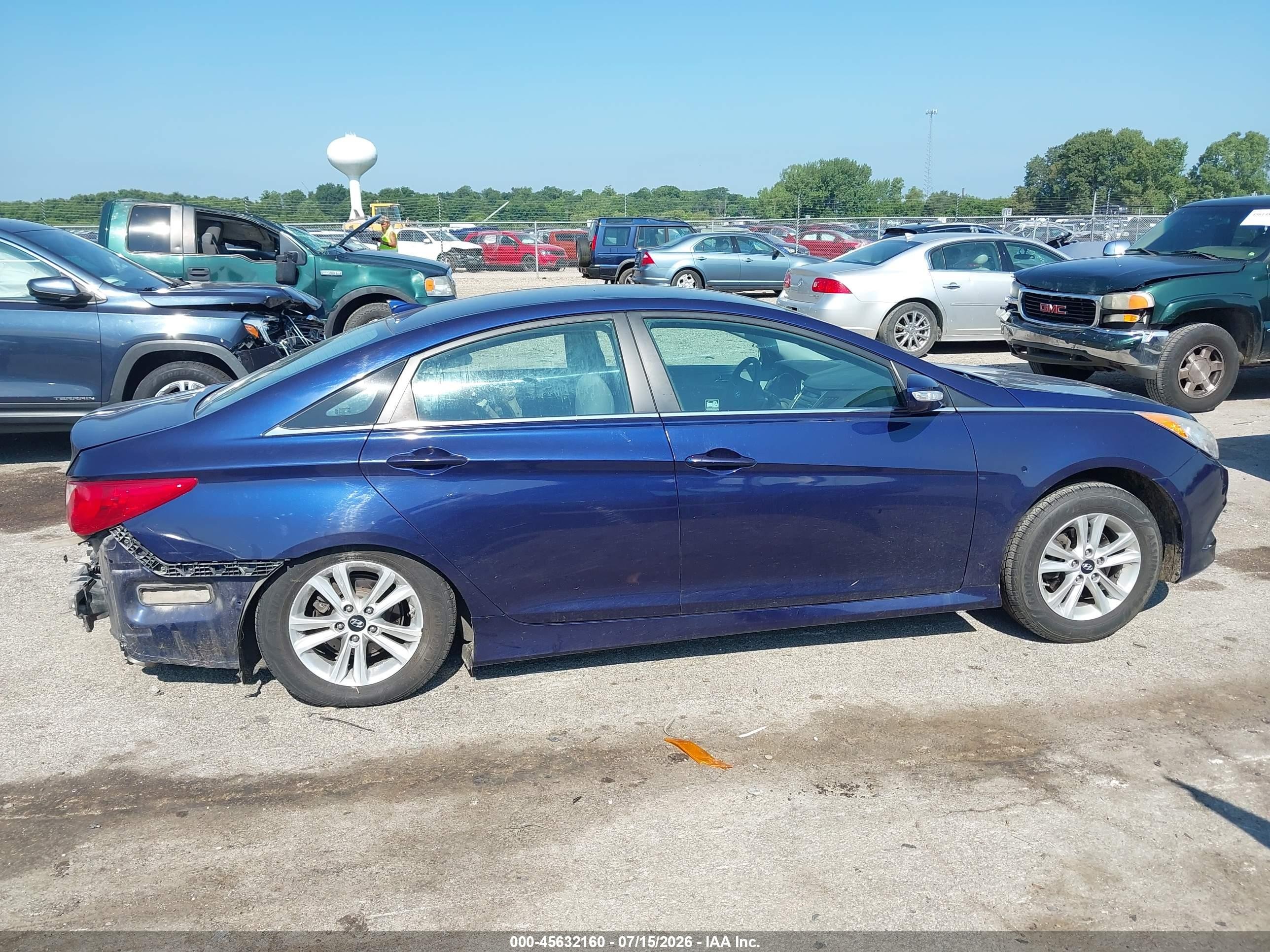 2014 Hyundai Sonata Gls Синий vin: 5NPEB4AC7EH915891