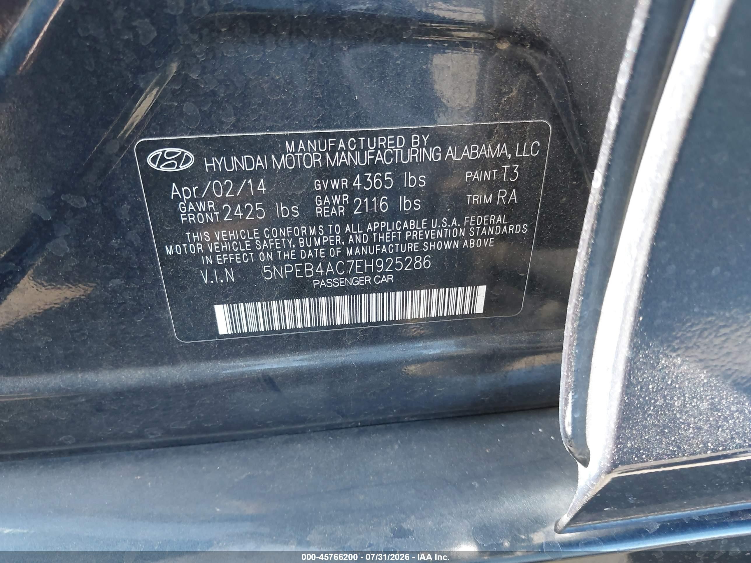 2014 Hyundai Sonata Gls Gray vin: 5NPEB4AC7EH925286