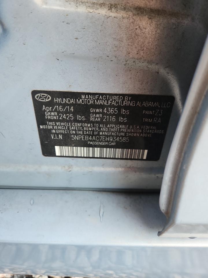 2014 Hyundai Sonata Gls Blue vin: 5NPEB4AC7EH934585