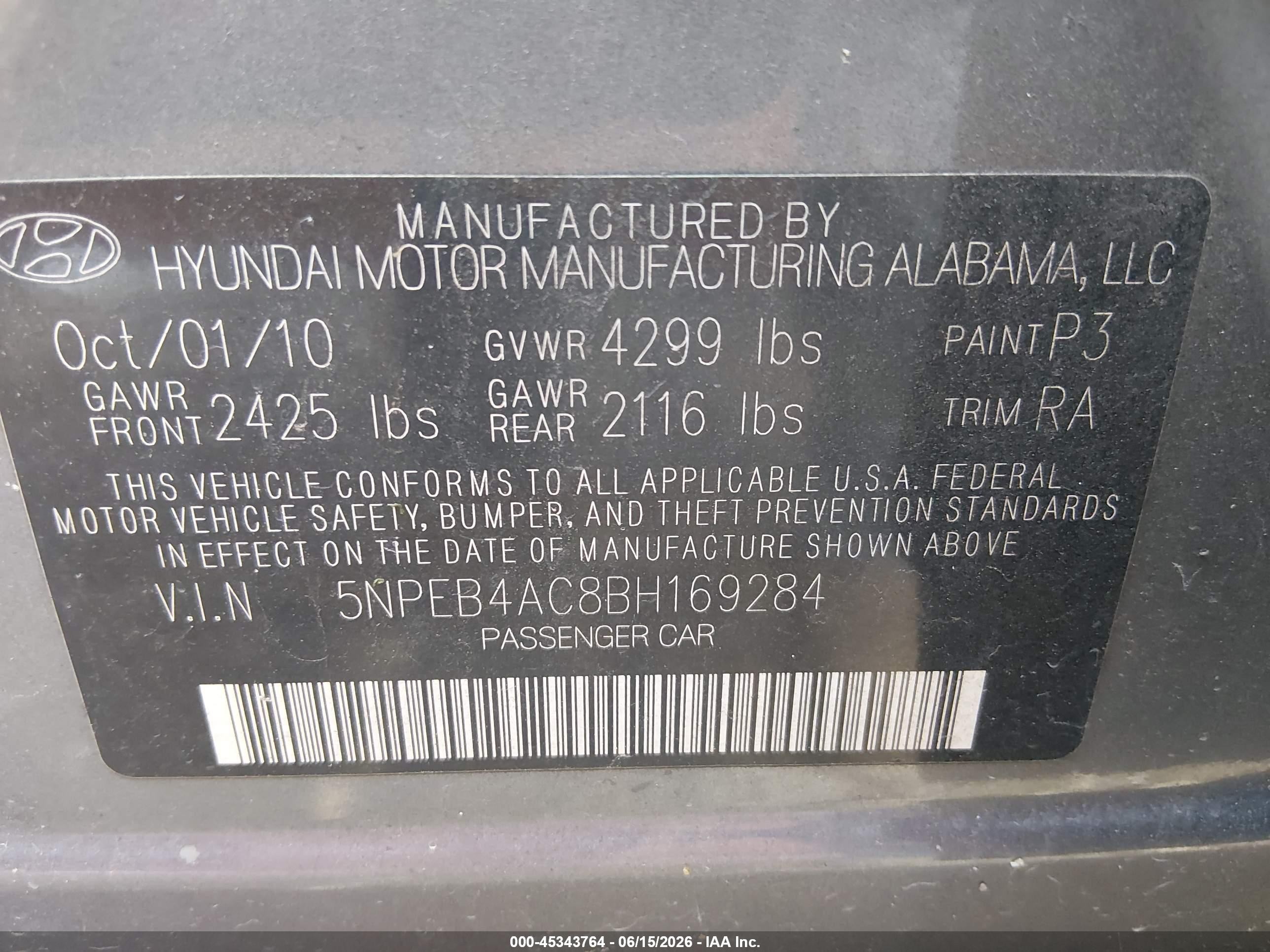 2011 Hyundai Sonata Gls Серебряный vin: 5NPEB4AC8BH169284