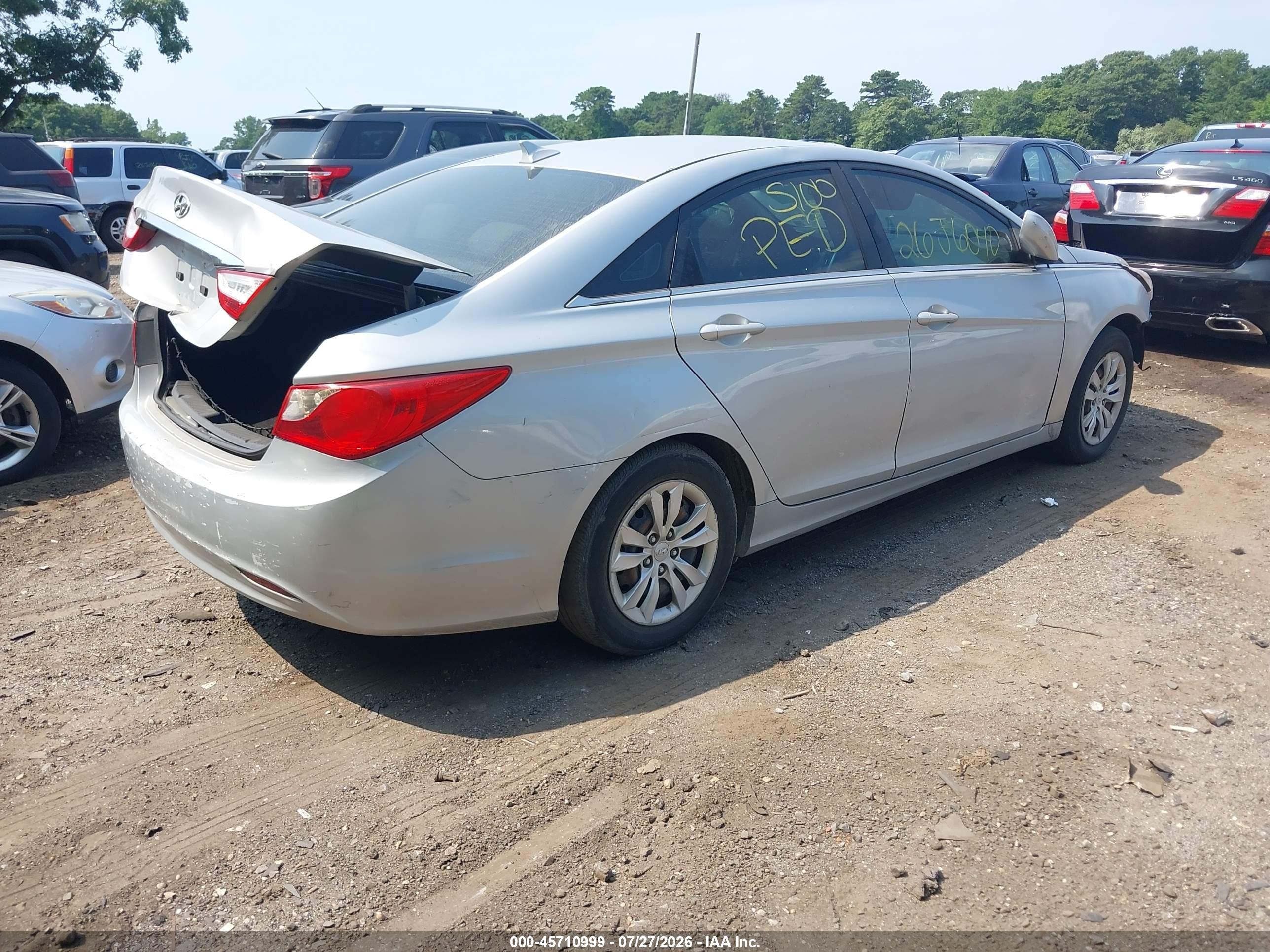 2011 Hyundai Sonata Gls Silver vin: 5NPEB4AC8BH296875
