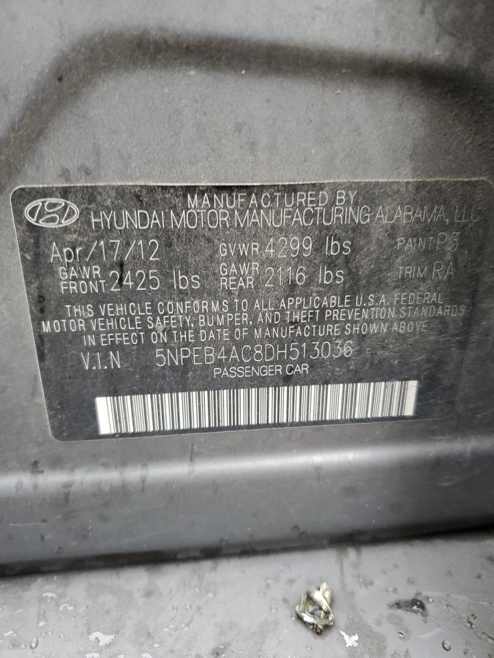 2013 Hyundai Sonata Gls Gray vin: 5NPEB4AC8DH513036