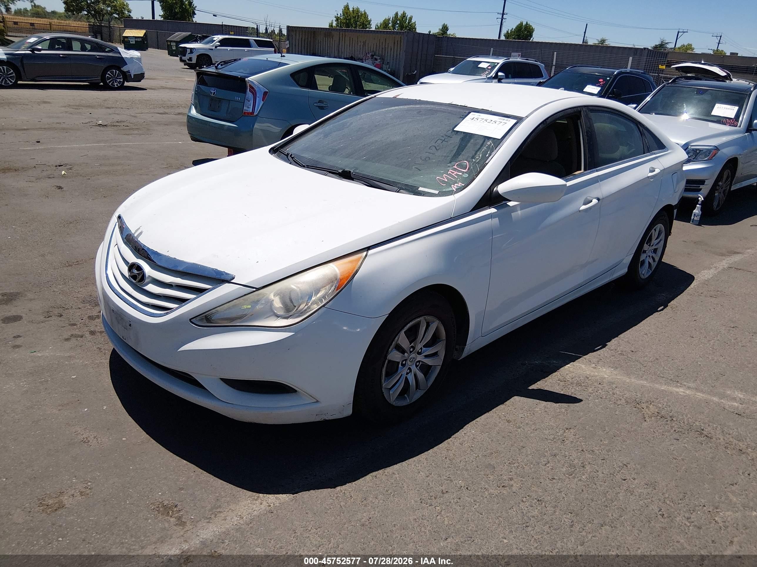 2013 Hyundai Sonata Gls White vin: 5NPEB4AC8DH550751