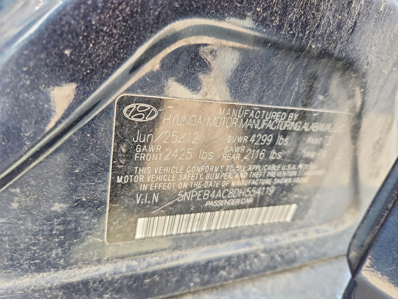 2013 Hyundai Sonata Gls Blue vin: 5NPEB4AC8DH554119