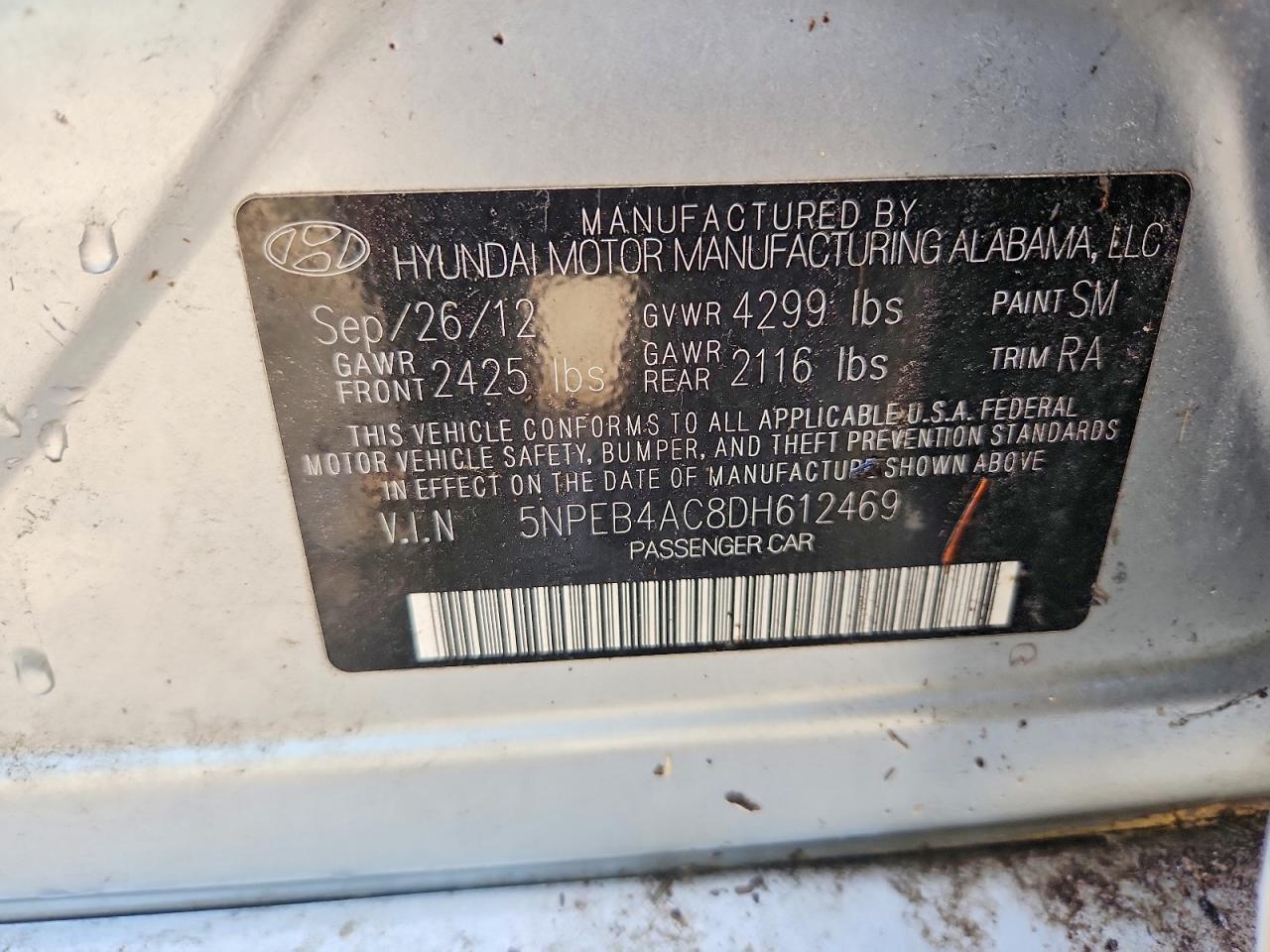 2013 Hyundai Sonata Gls Silver vin: 5NPEB4AC8DH612469