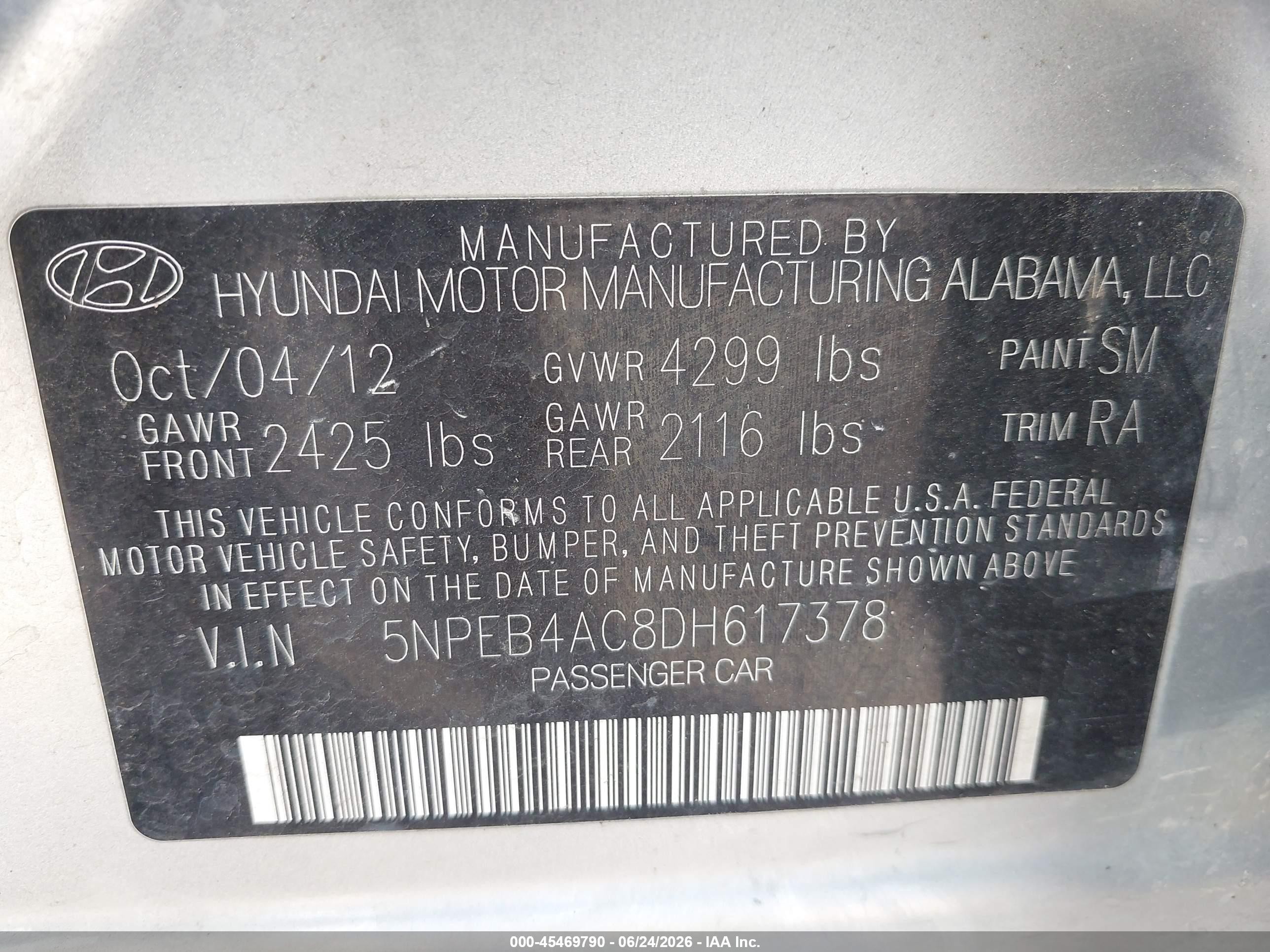 2013 Hyundai Sonata Gls Silver vin: 5NPEB4AC8DH617378