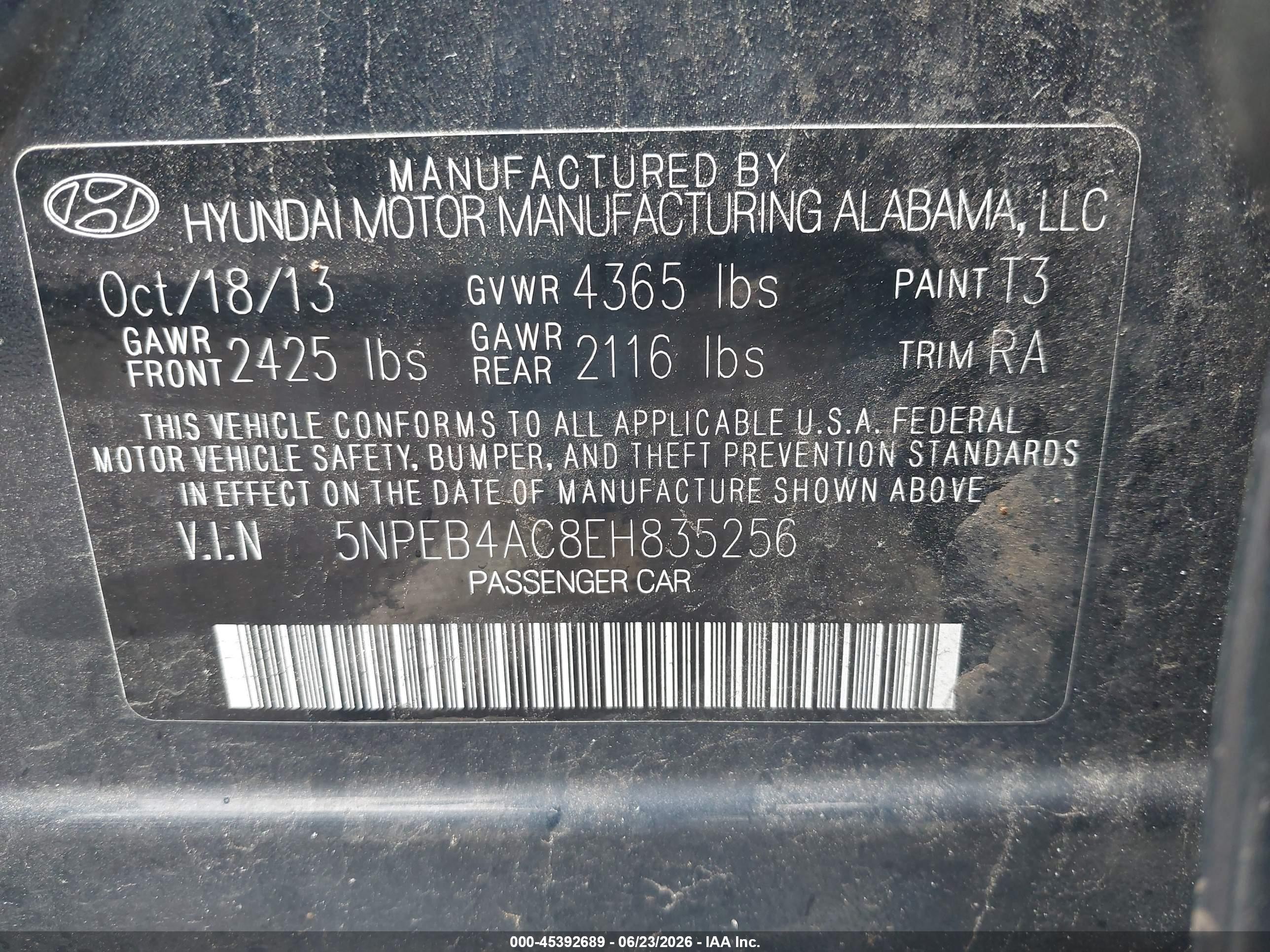 2014 Hyundai Sonata Gls Blue vin: 5NPEB4AC8EH835256