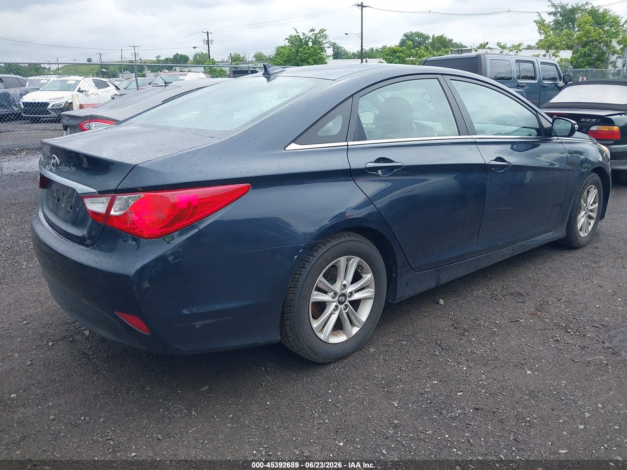 2014 Hyundai Sonata Gls Blue vin: 5NPEB4AC8EH835256