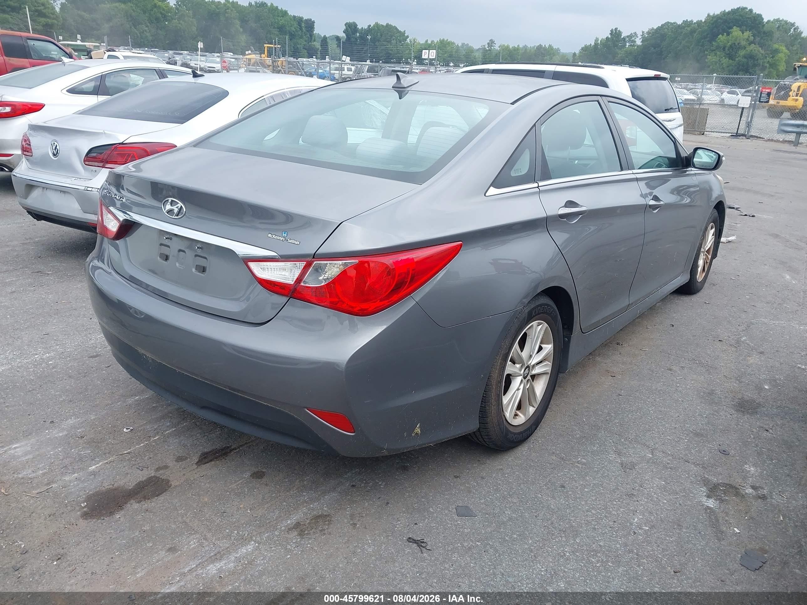 2014 Hyundai Sonata Gls Gray vin: 5NPEB4AC8EH874770
