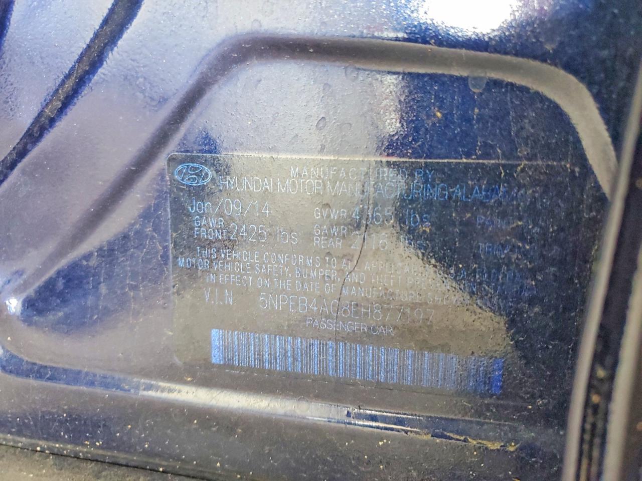 2014 Hyundai Sonata Gls Синий vin: 5NPEB4AC8EH877197