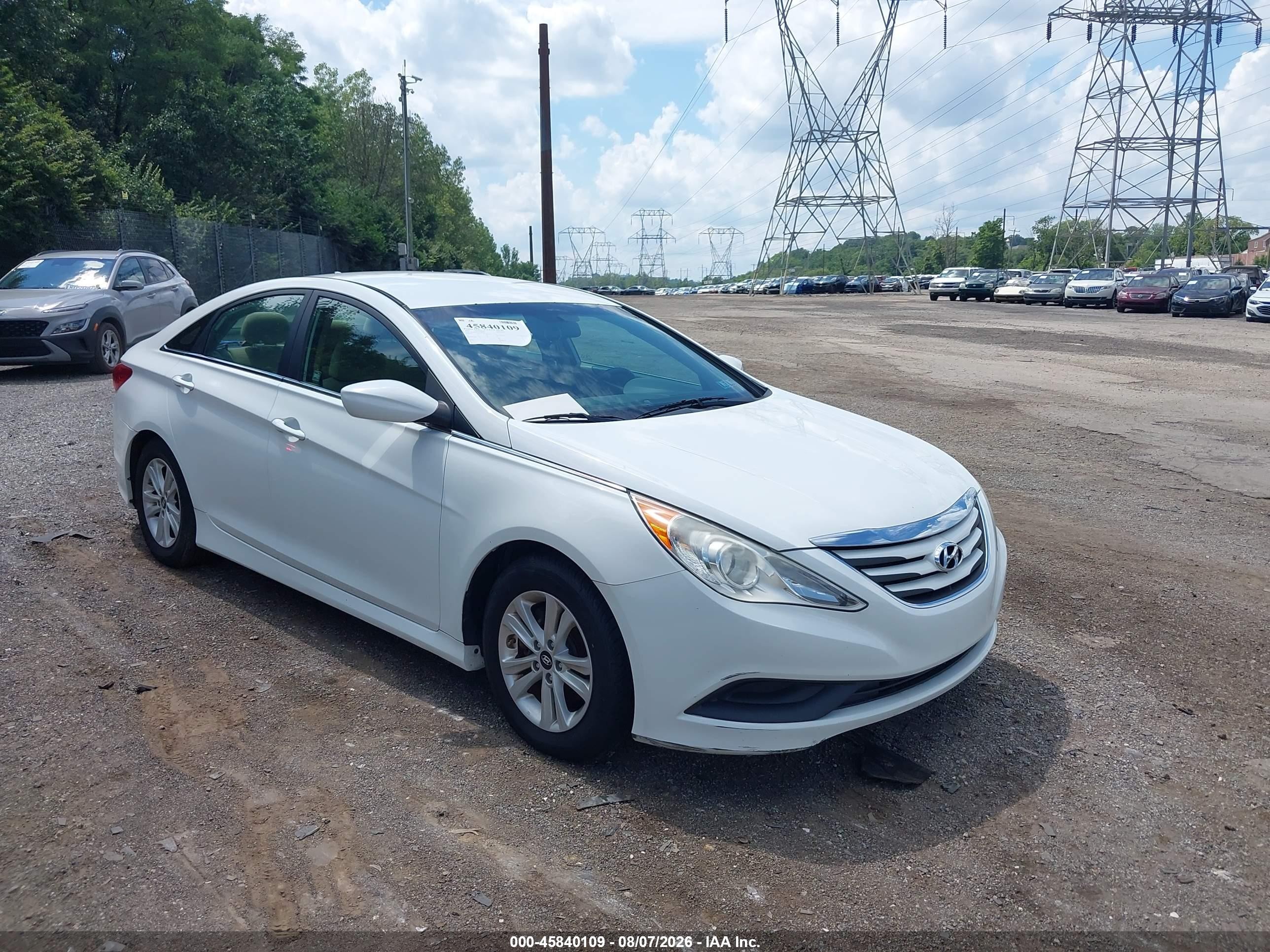 2014 Hyundai Sonata Gls White vin: 5NPEB4AC8EH889267
