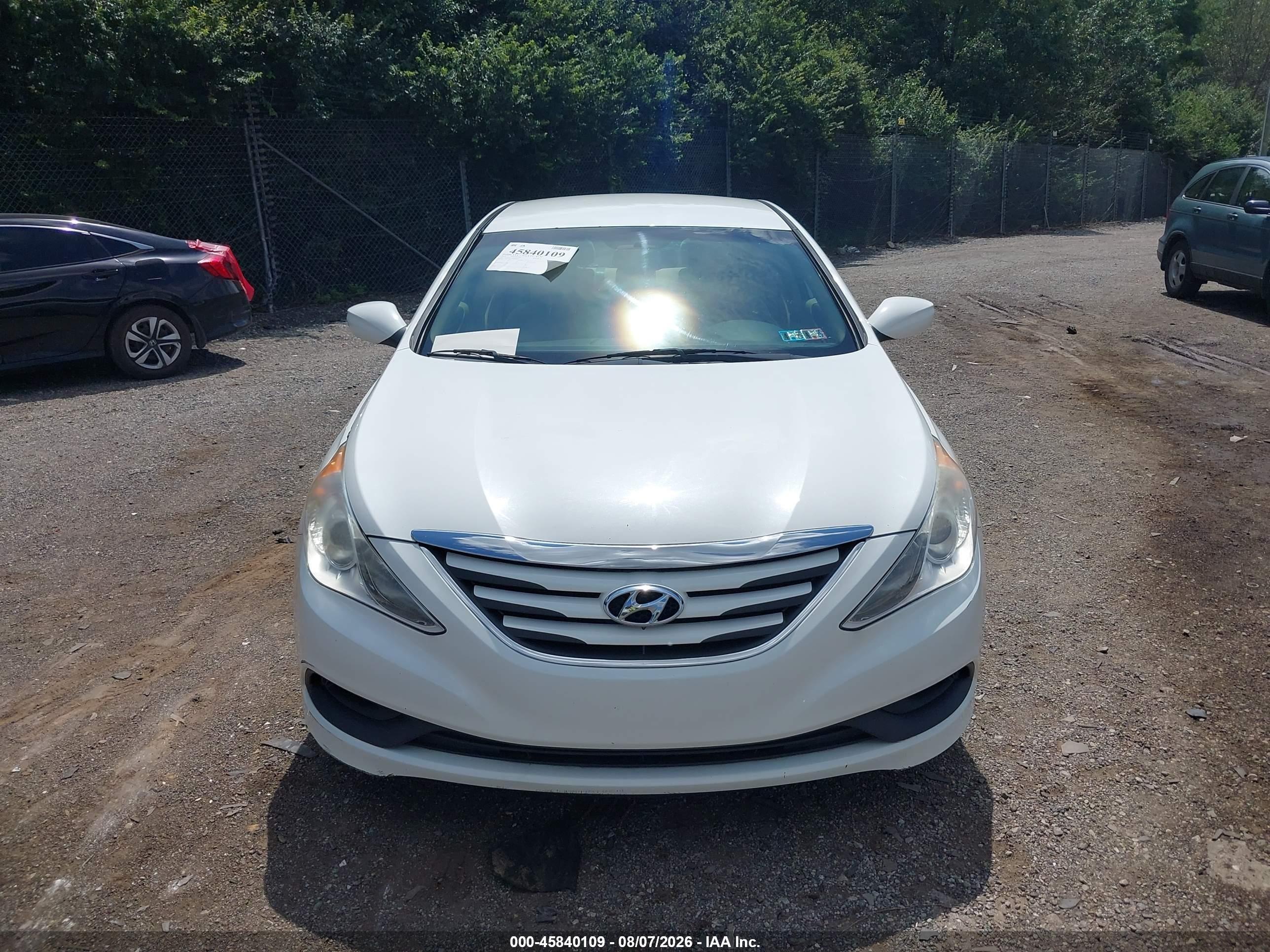 2014 Hyundai Sonata Gls White vin: 5NPEB4AC8EH889267