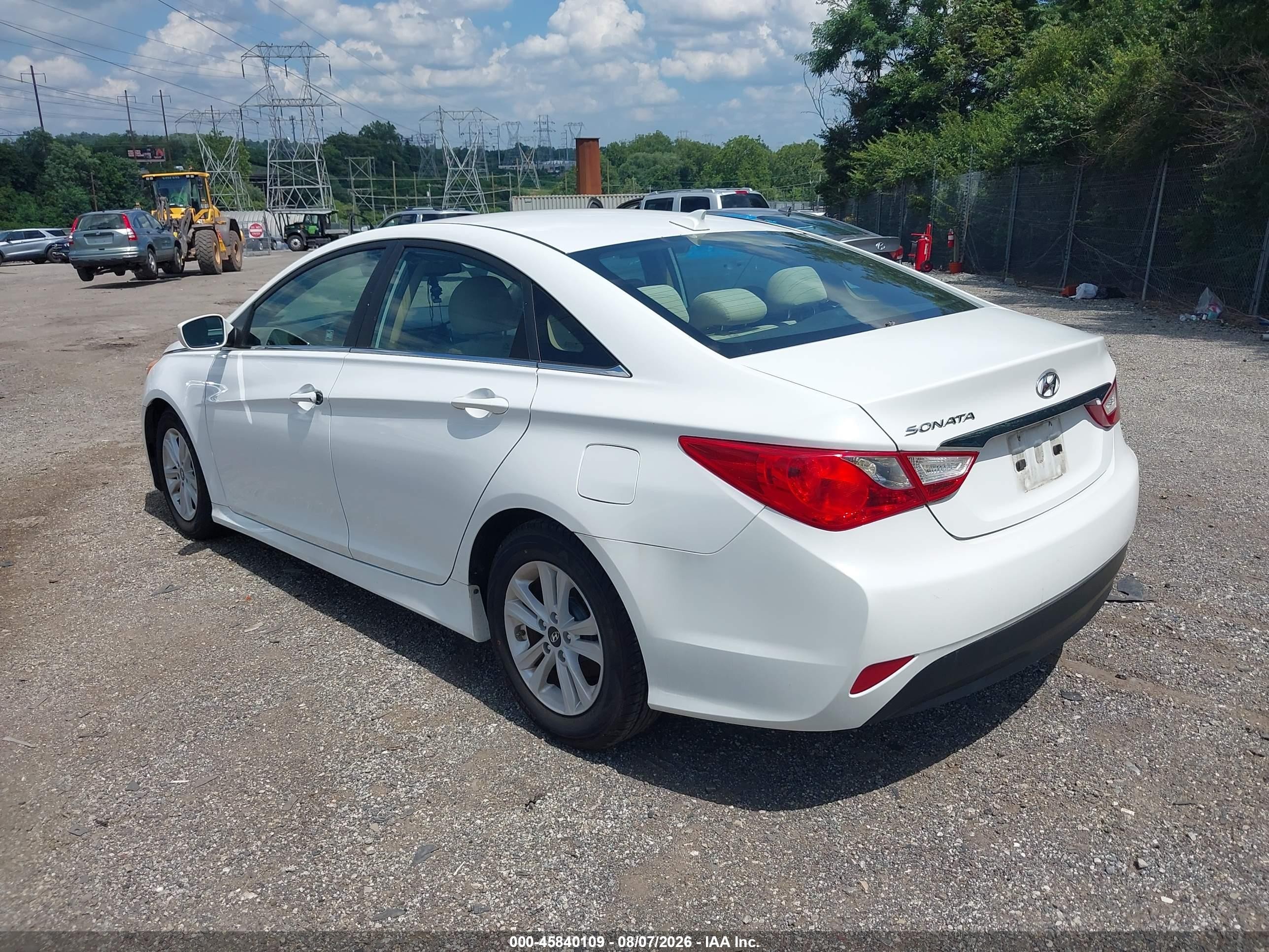 2014 Hyundai Sonata Gls White vin: 5NPEB4AC8EH889267