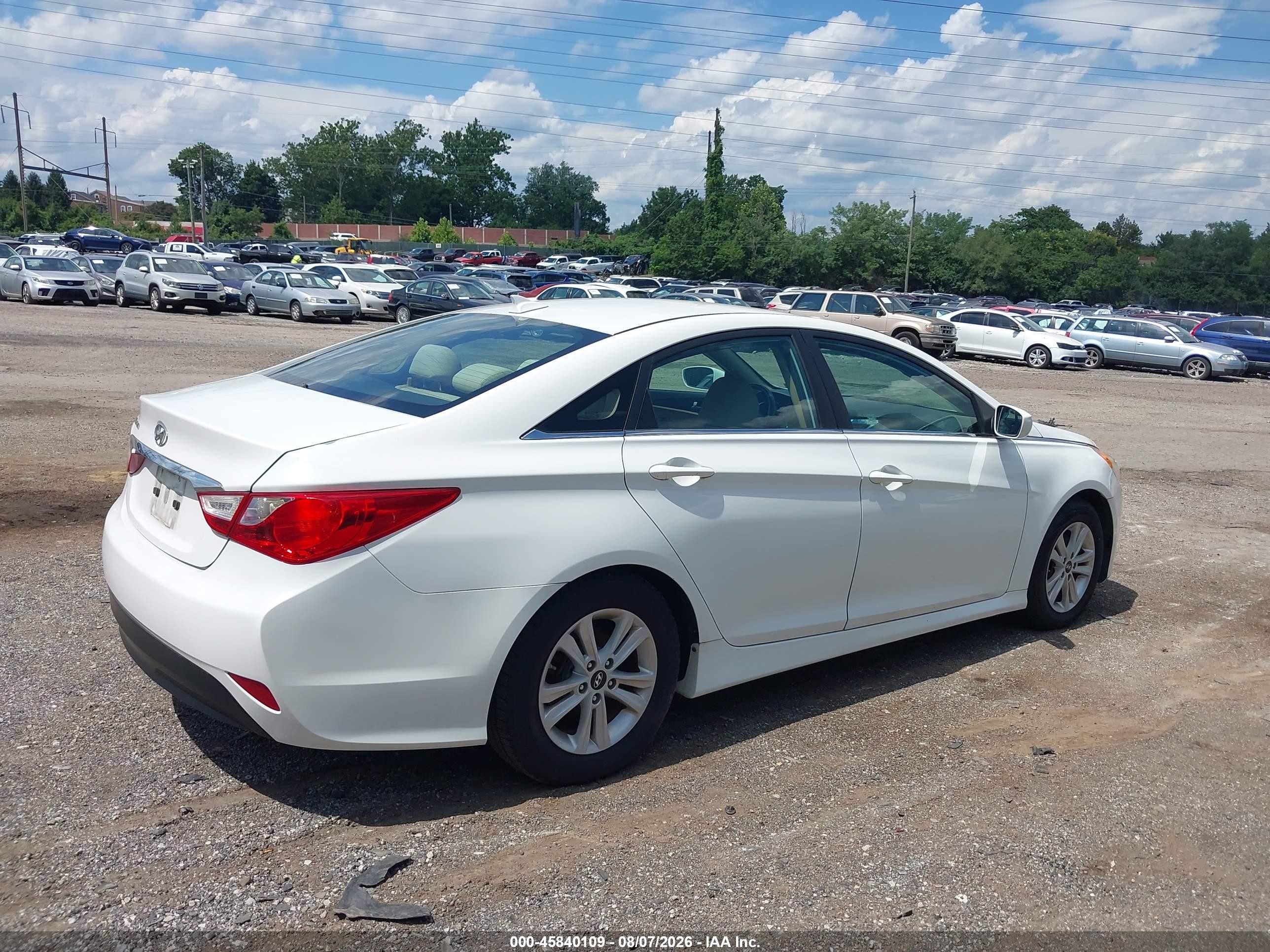 2014 Hyundai Sonata Gls White vin: 5NPEB4AC8EH889267