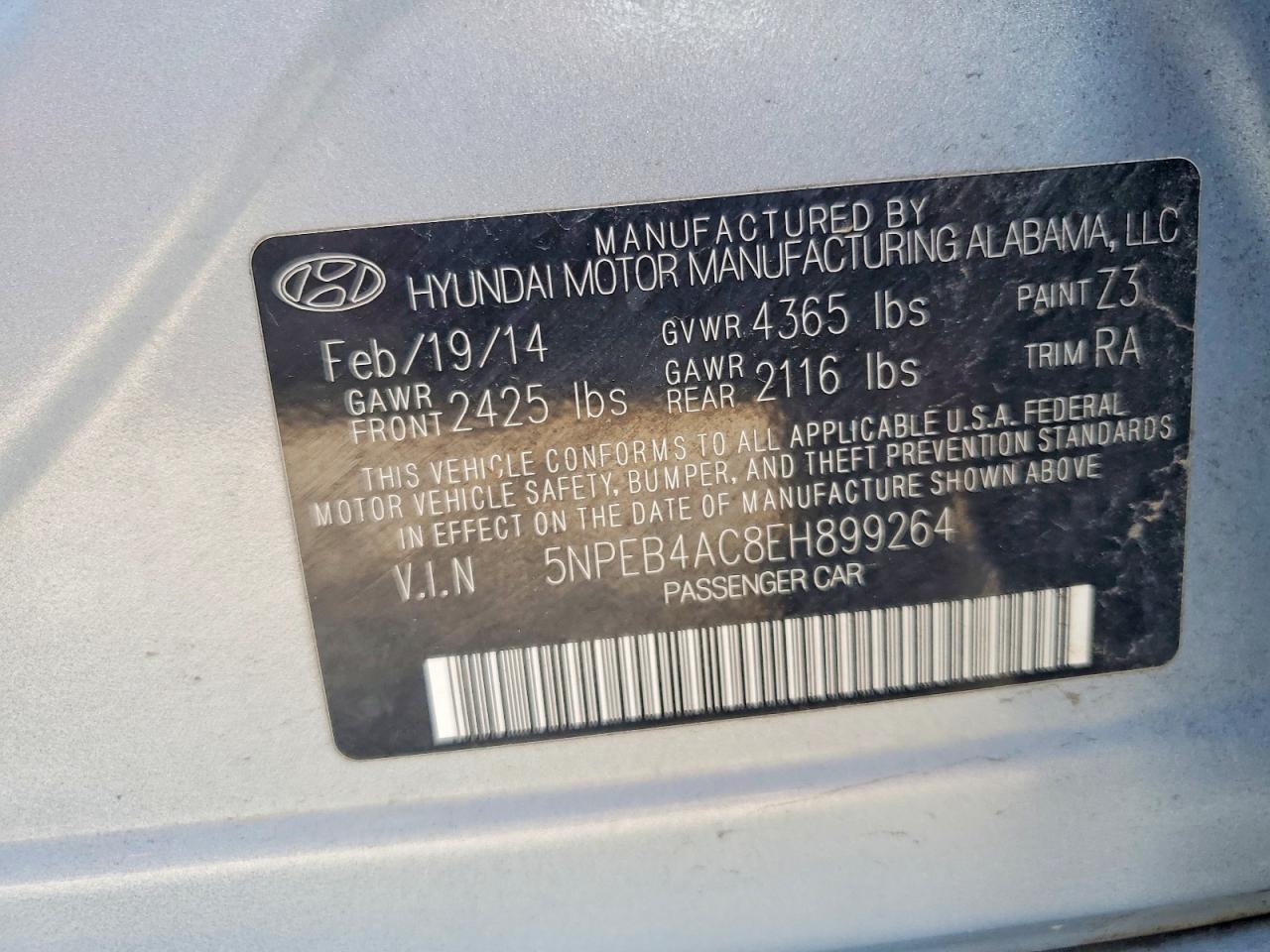 2014 Hyundai Sonata Gls Blue vin: 5NPEB4AC8EH899264