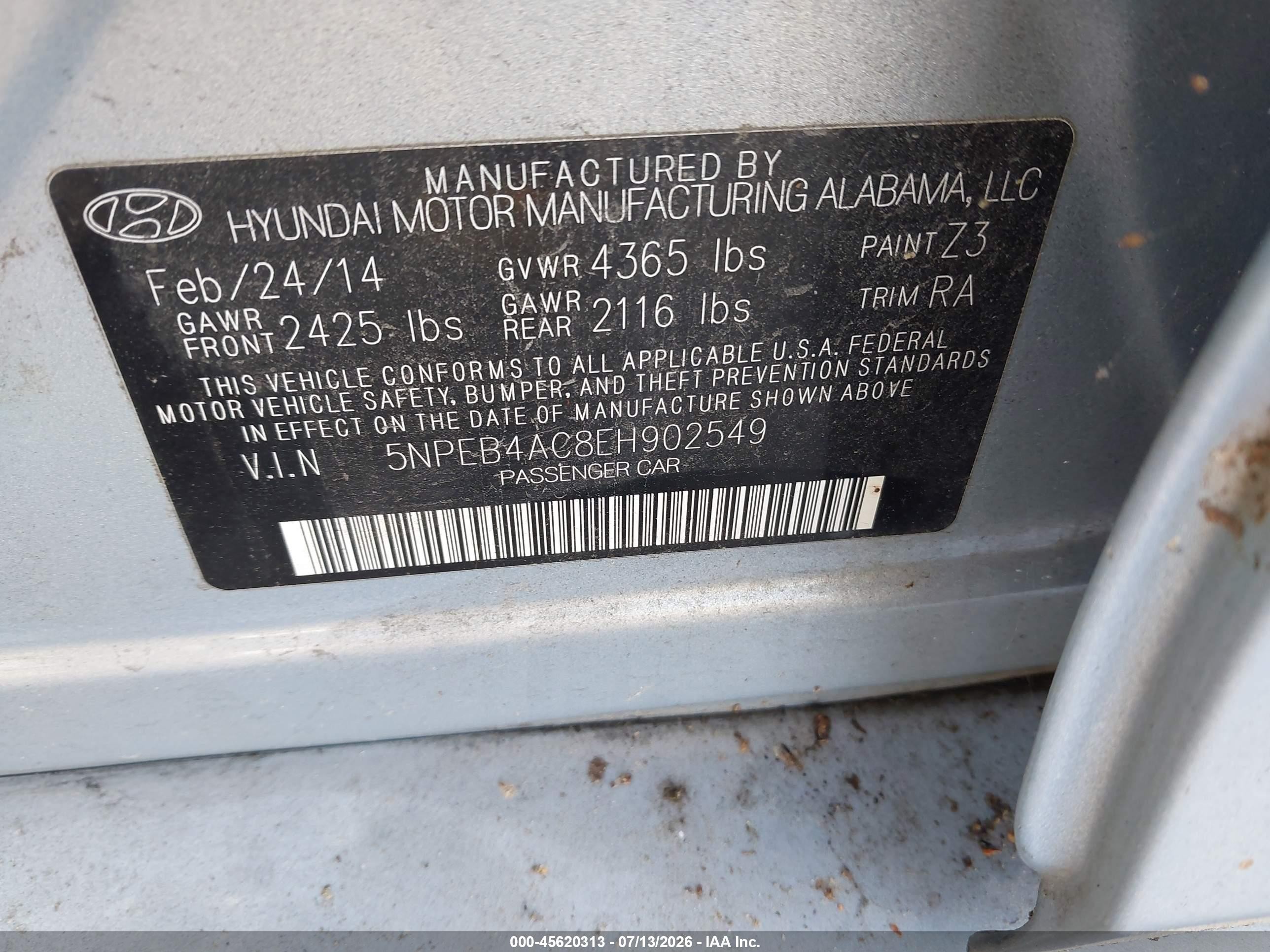 2014 Hyundai Sonata Gls Blue vin: 5NPEB4AC8EH902549