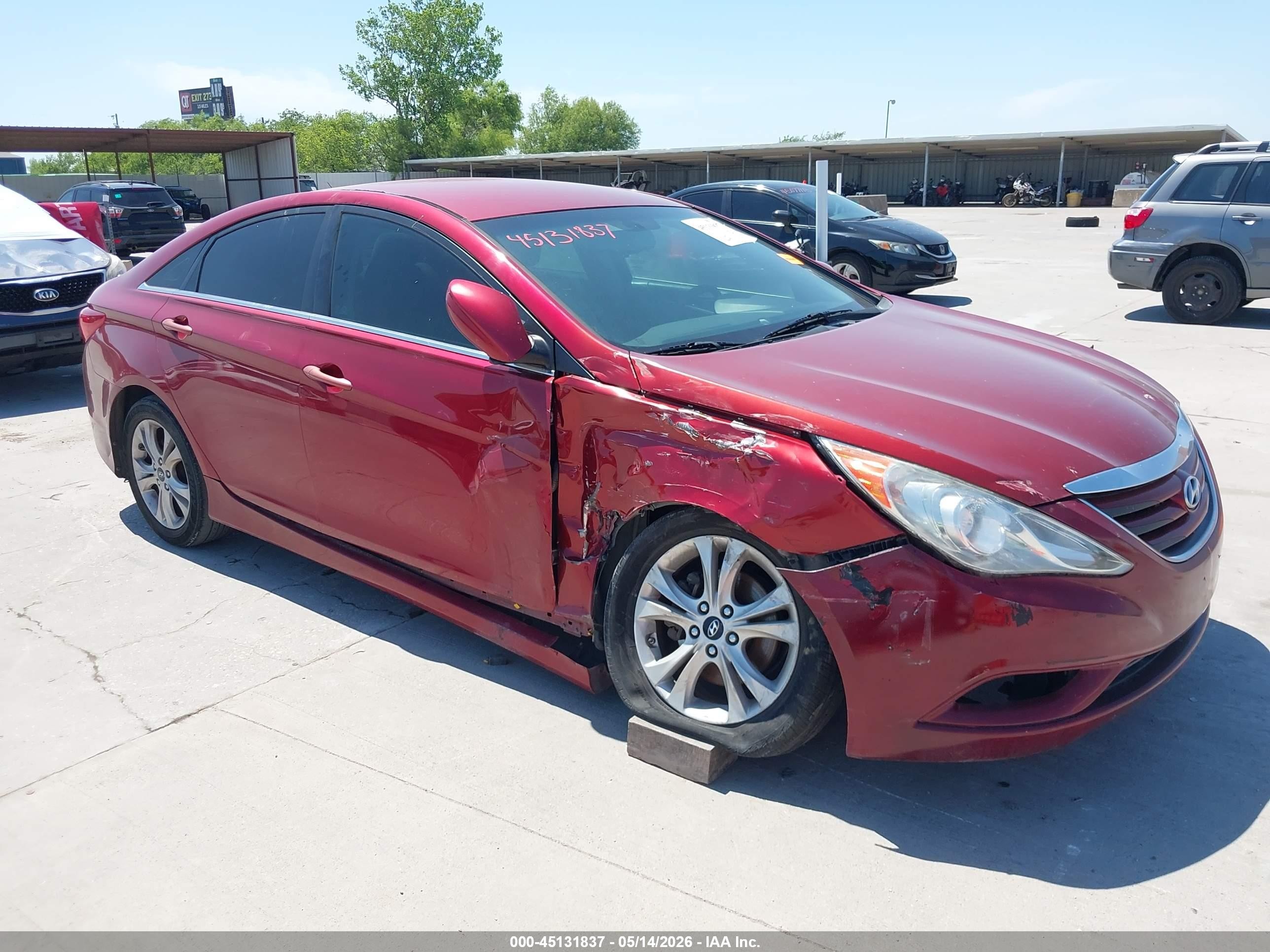 2014 Hyundai Sonata Gls Red vin: 5NPEB4AC8EH922008