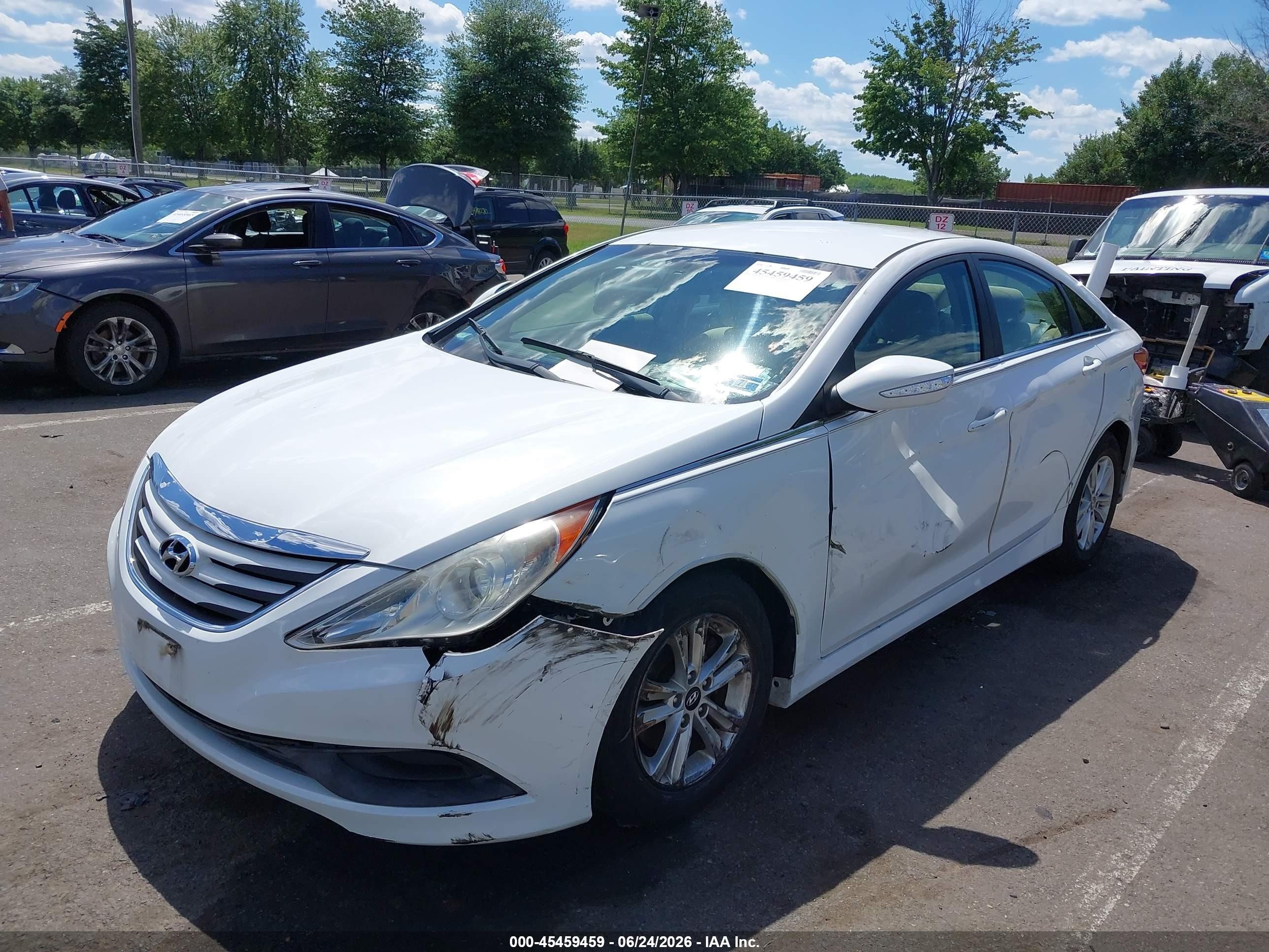 2014 Hyundai Sonata Gls White vin: 5NPEB4AC8EH922977