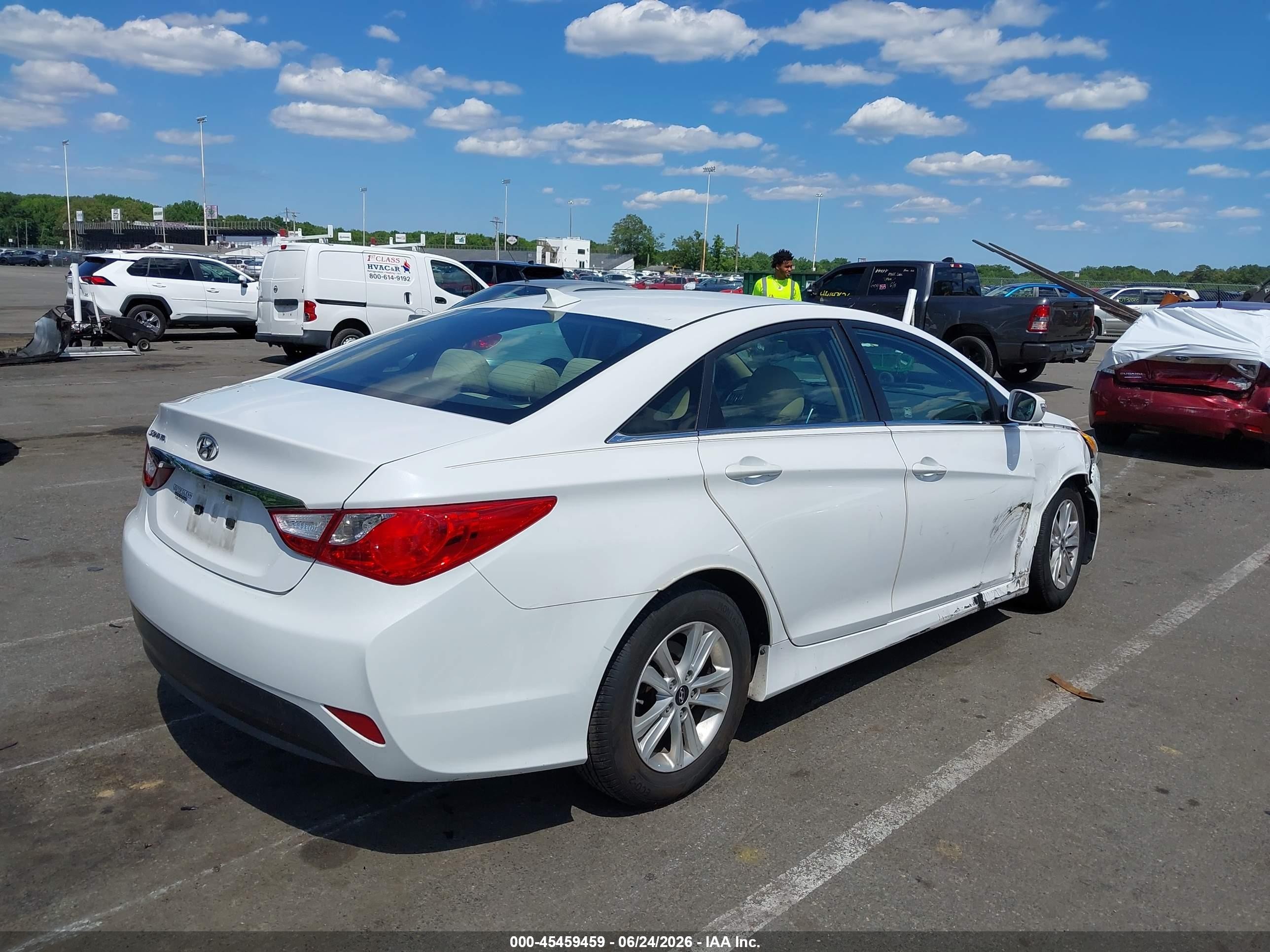 2014 Hyundai Sonata Gls White vin: 5NPEB4AC8EH922977
