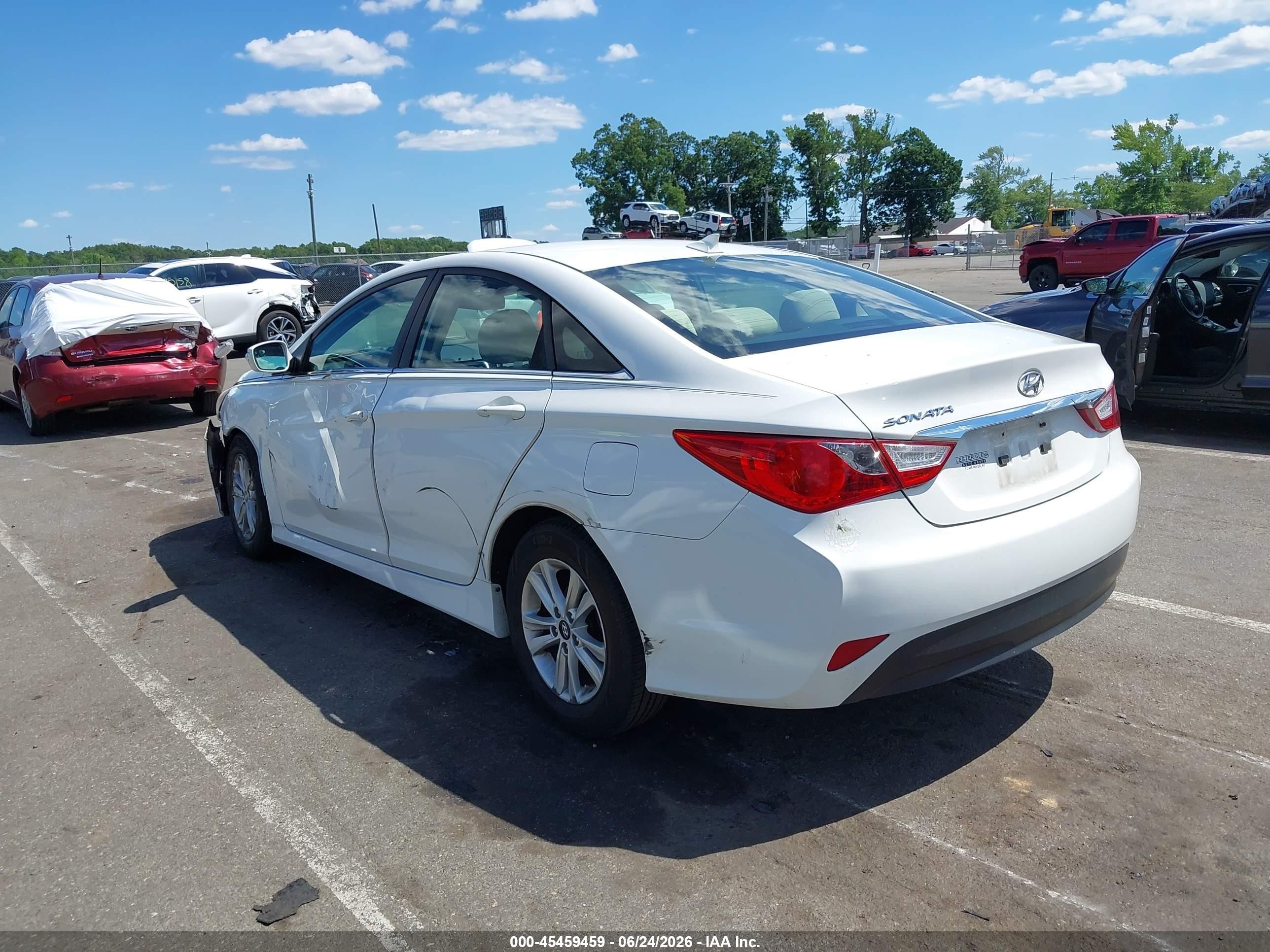 2014 Hyundai Sonata Gls White vin: 5NPEB4AC8EH922977