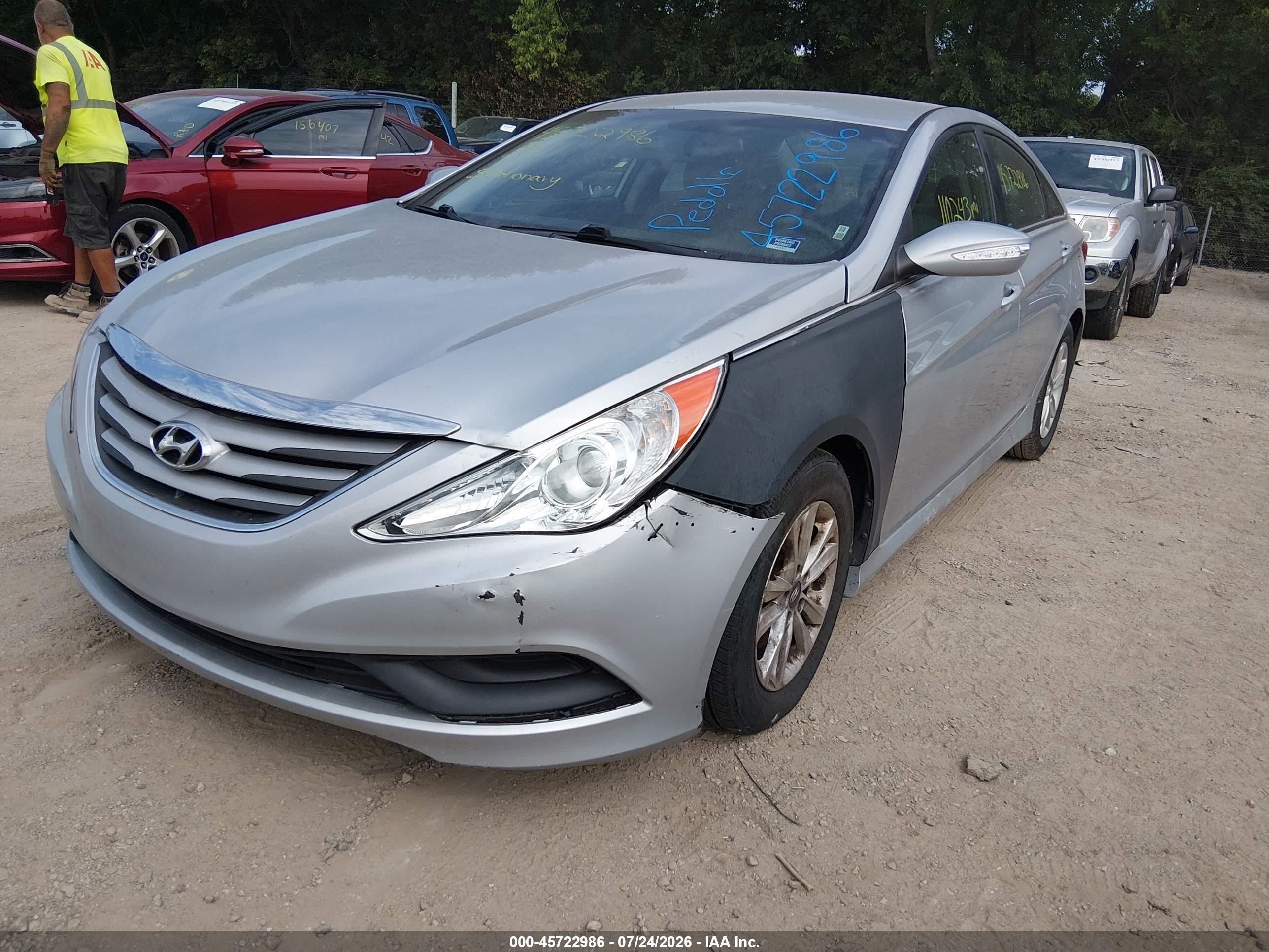 2014 Hyundai Sonata Gls Silver vin: 5NPEB4AC8EH925944