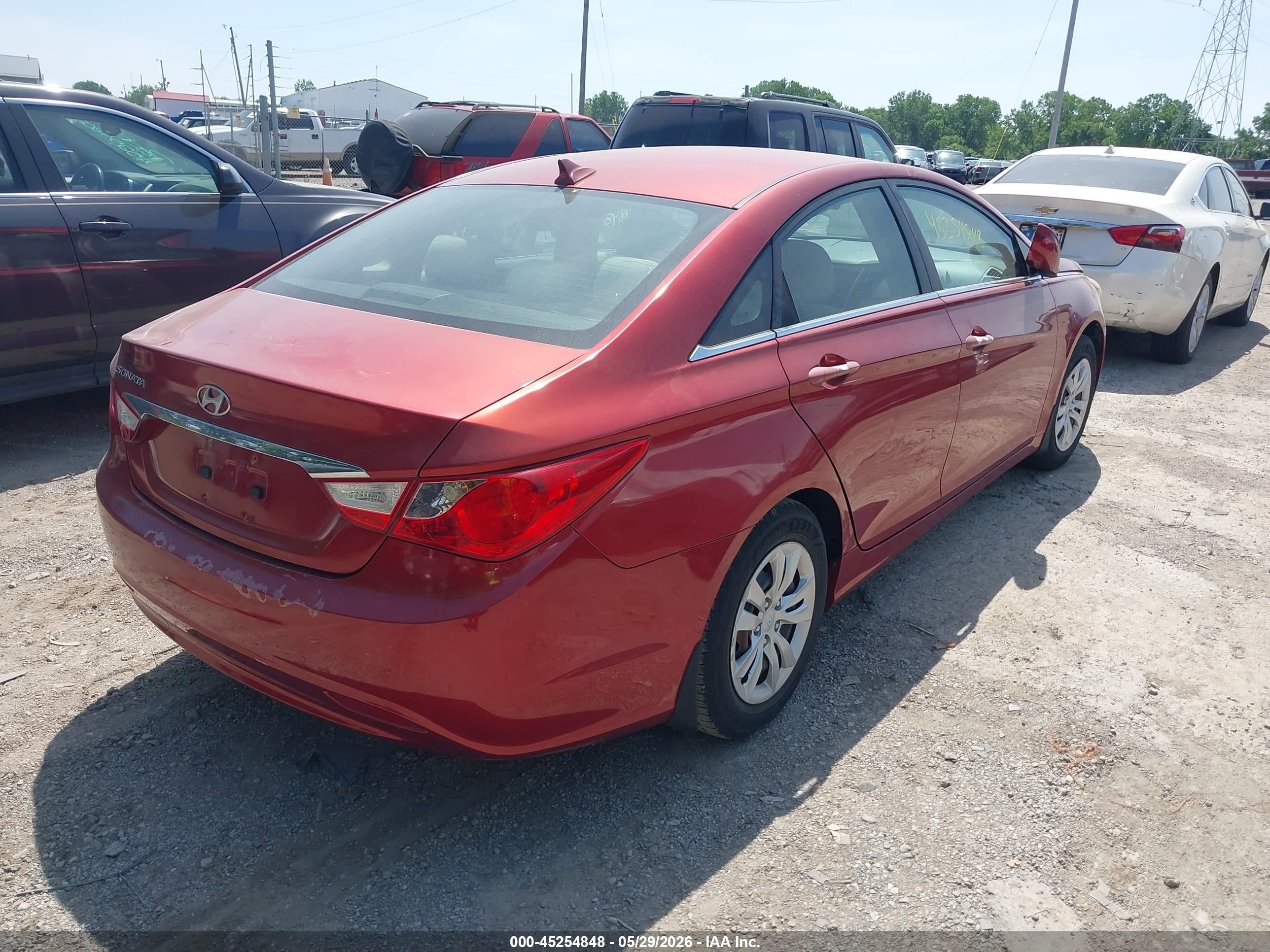 2011 Hyundai Sonata Gls Красный vin: 5NPEB4AC9BH152848