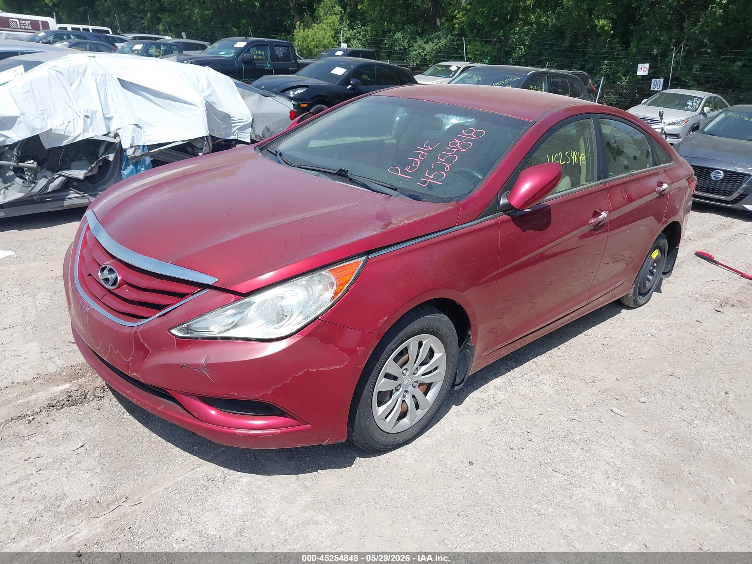 2011 Hyundai Sonata Gls Красный vin: 5NPEB4AC9BH152848