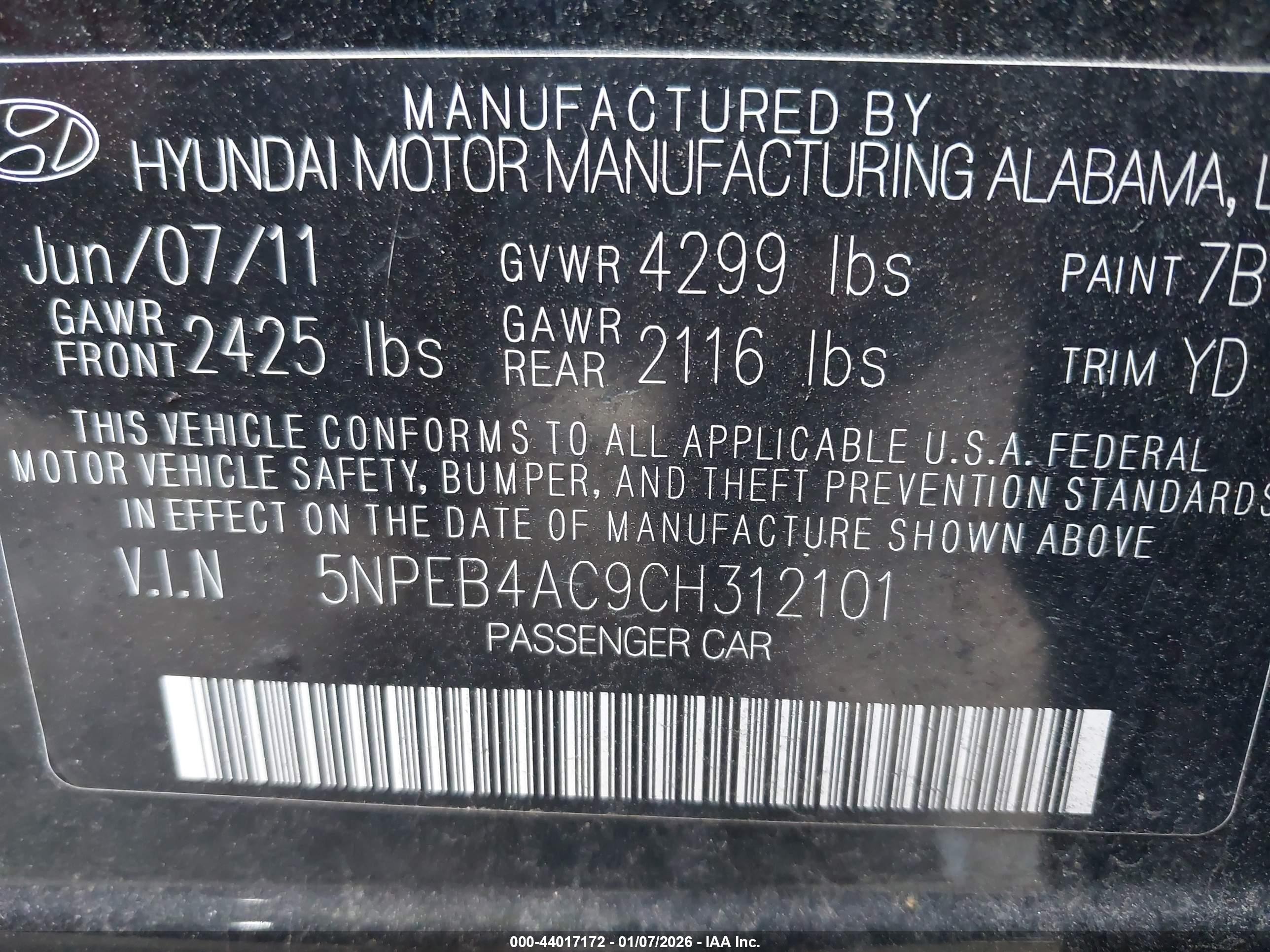 2012 Hyundai Sonata Gls Black vin: 5NPEB4AC9CH312101