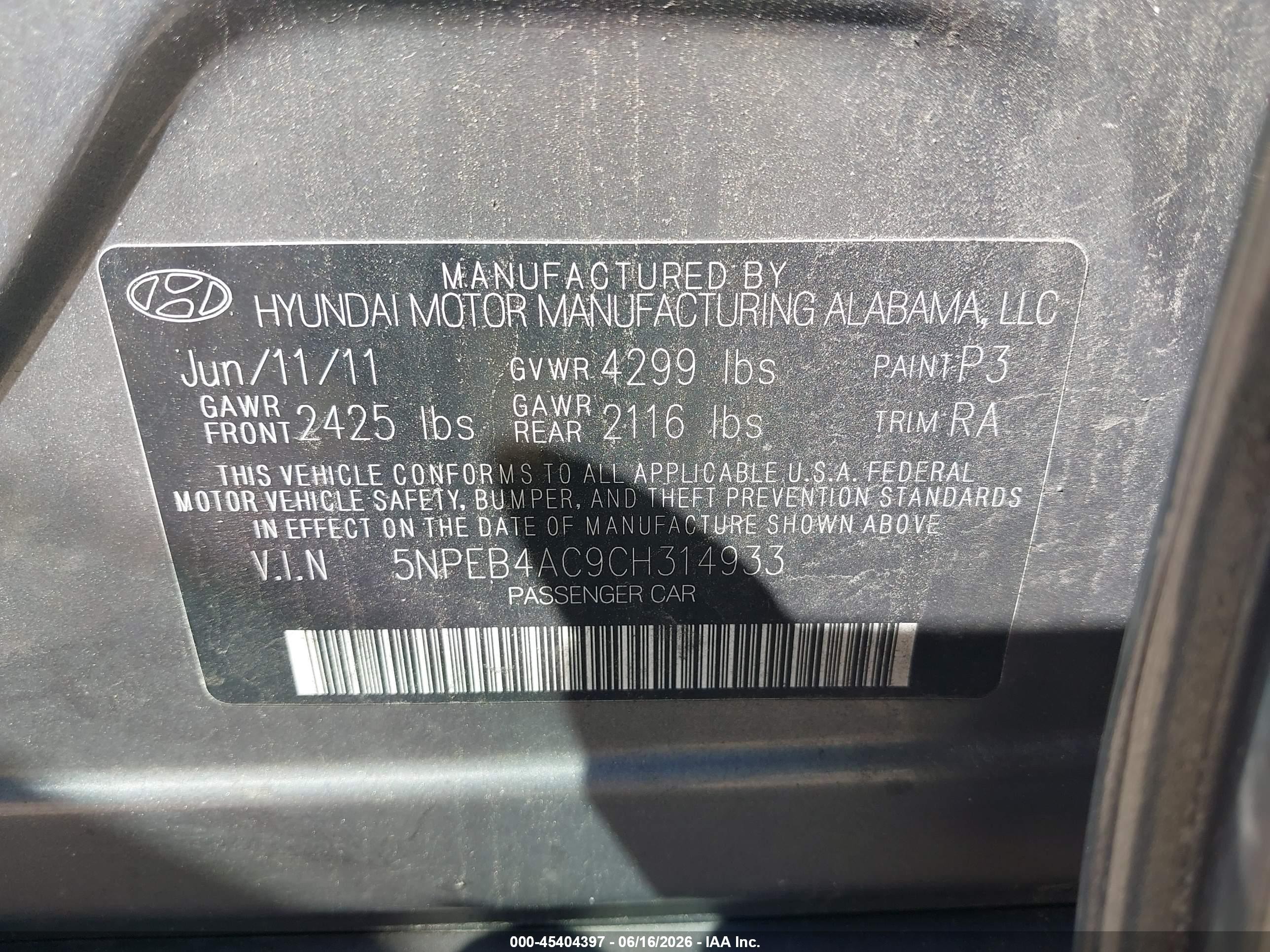 2012 Hyundai Sonata Gls Gray vin: 5NPEB4AC9CH314933