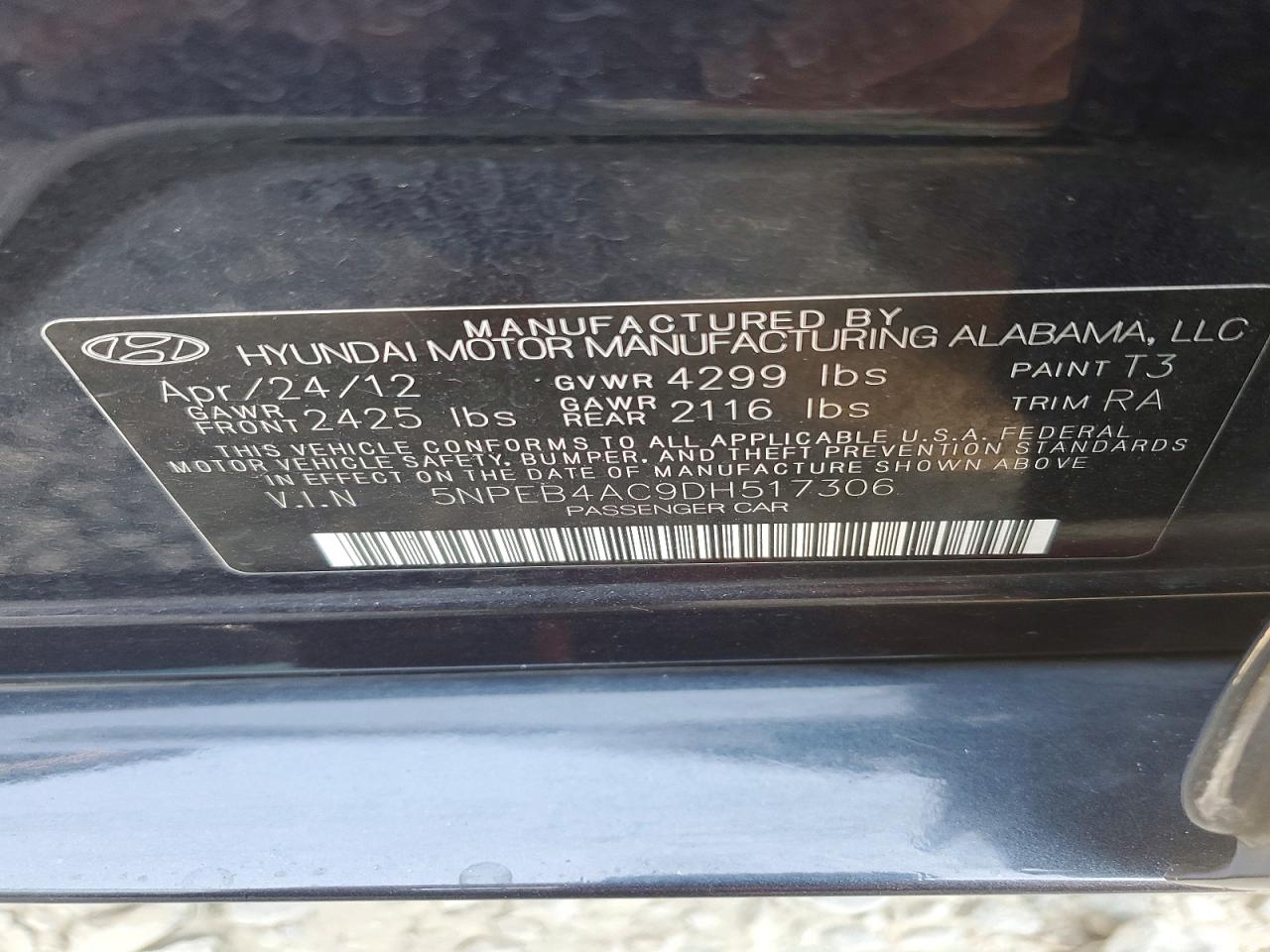 2013 Hyundai Sonata Gls Black vin: 5NPEB4AC9DH517306