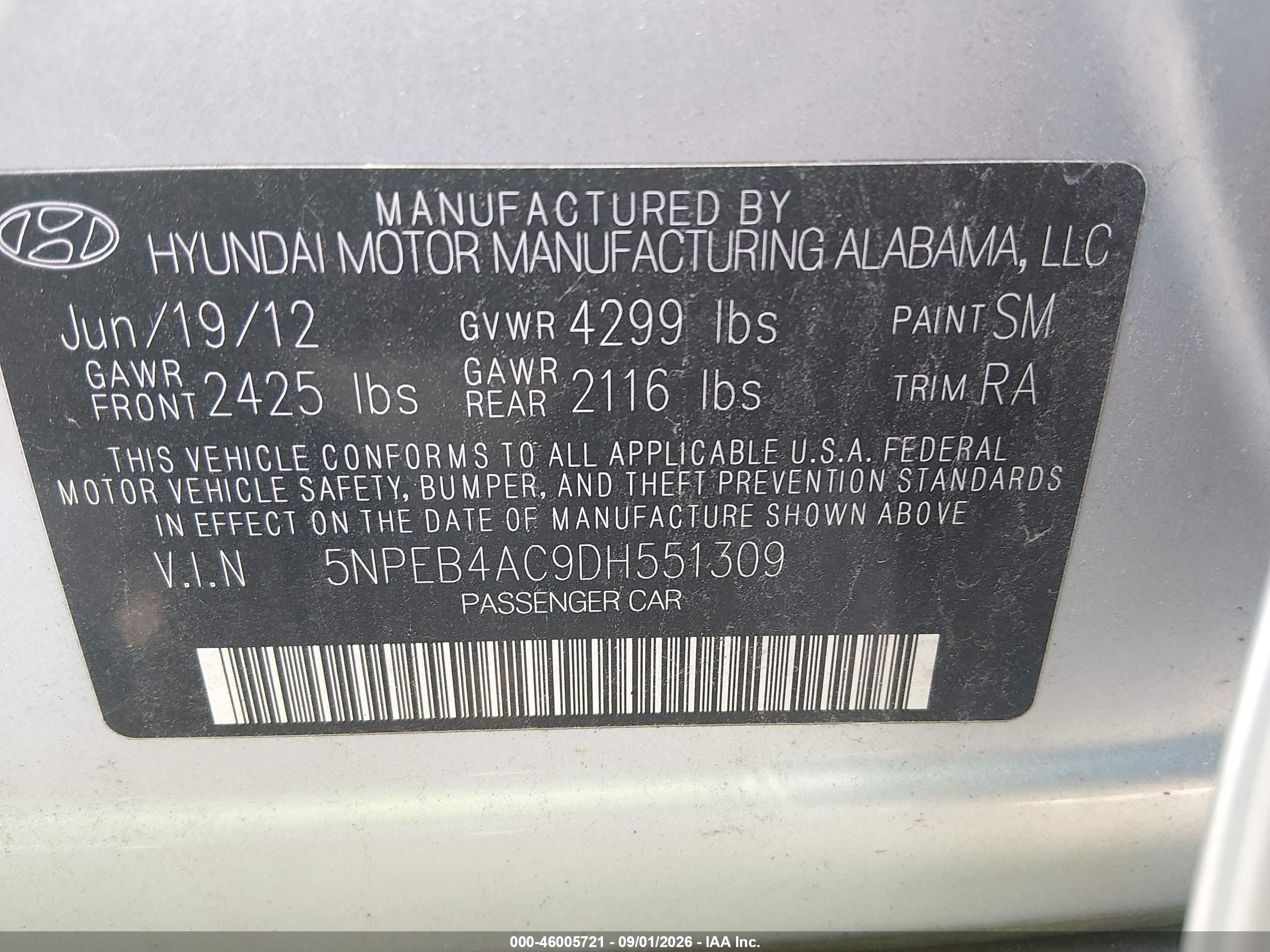 2013 Hyundai Sonata Gls Silver vin: 5NPEB4AC9DH551309