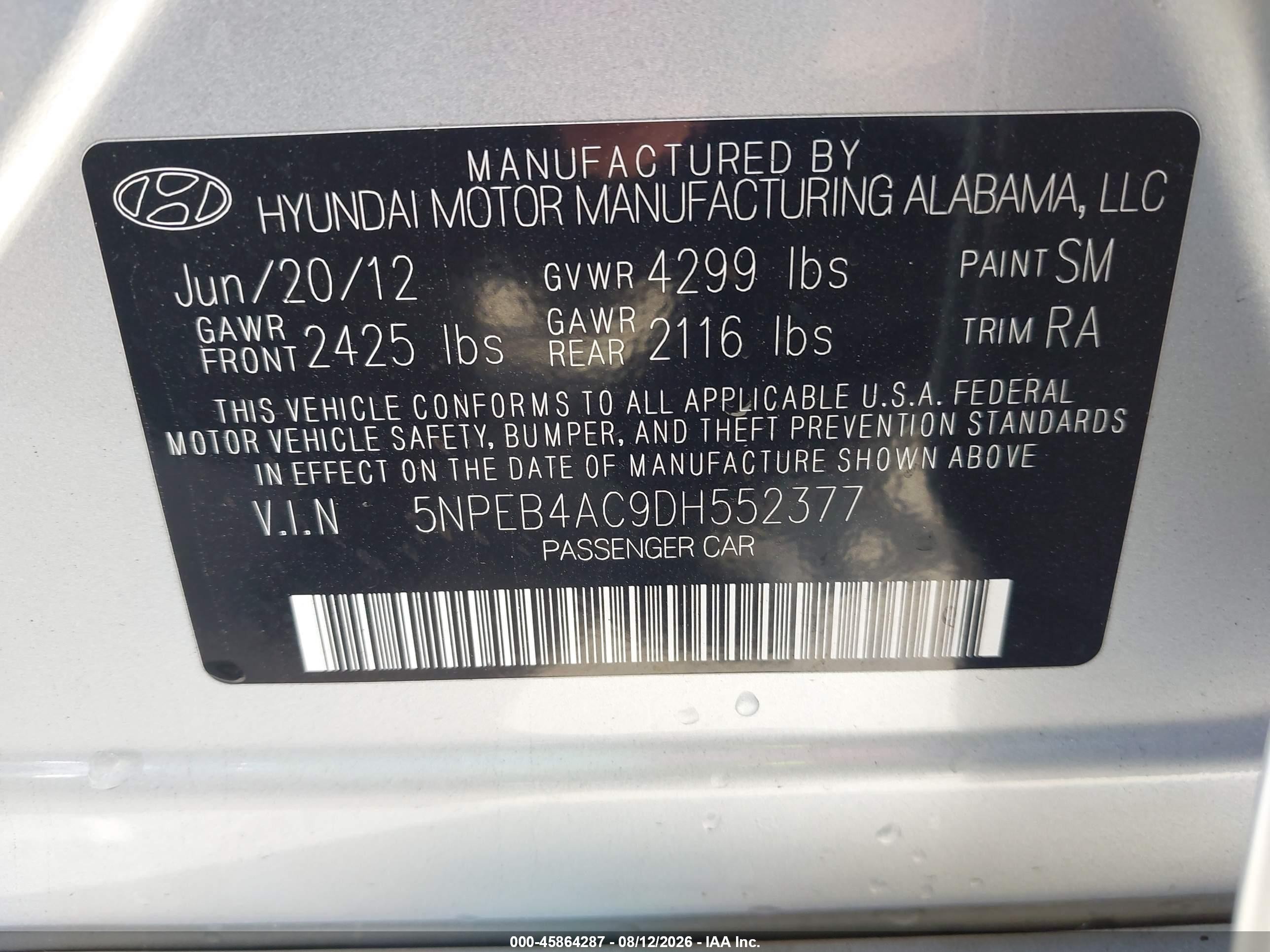 2013 Hyundai Sonata Gls Silver vin: 5NPEB4AC9DH552377