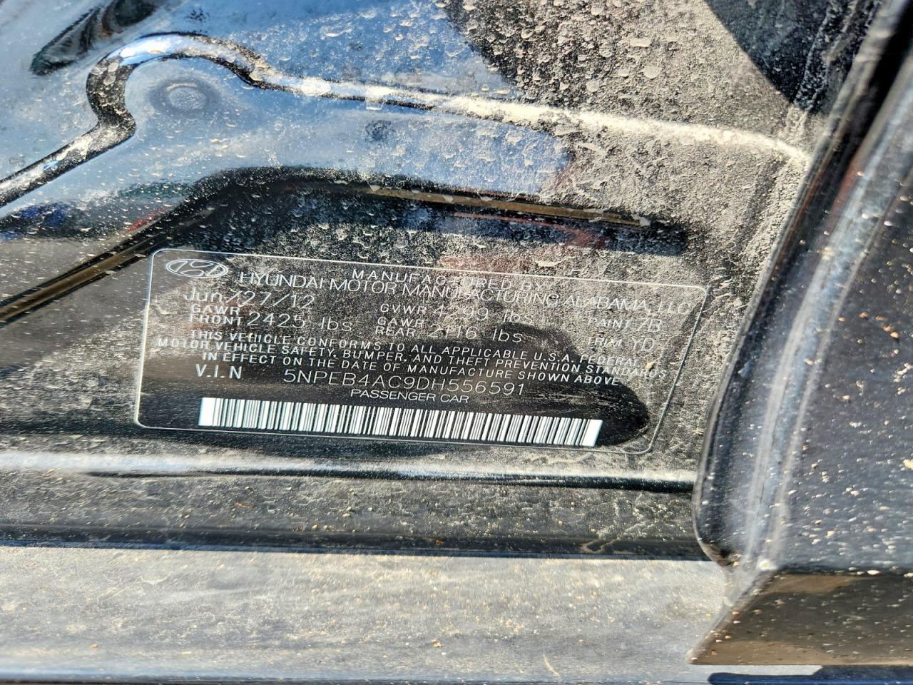 2013 Hyundai Sonata Gls Black vin: 5NPEB4AC9DH556591