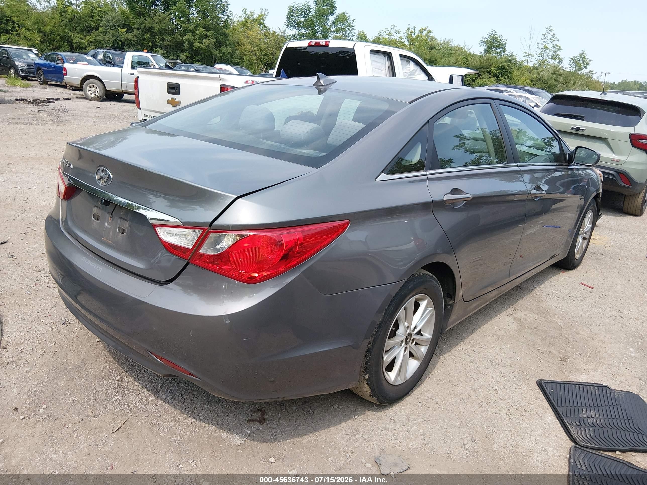 2013 Hyundai Sonata Gls Gray vin: 5NPEB4AC9DH639891