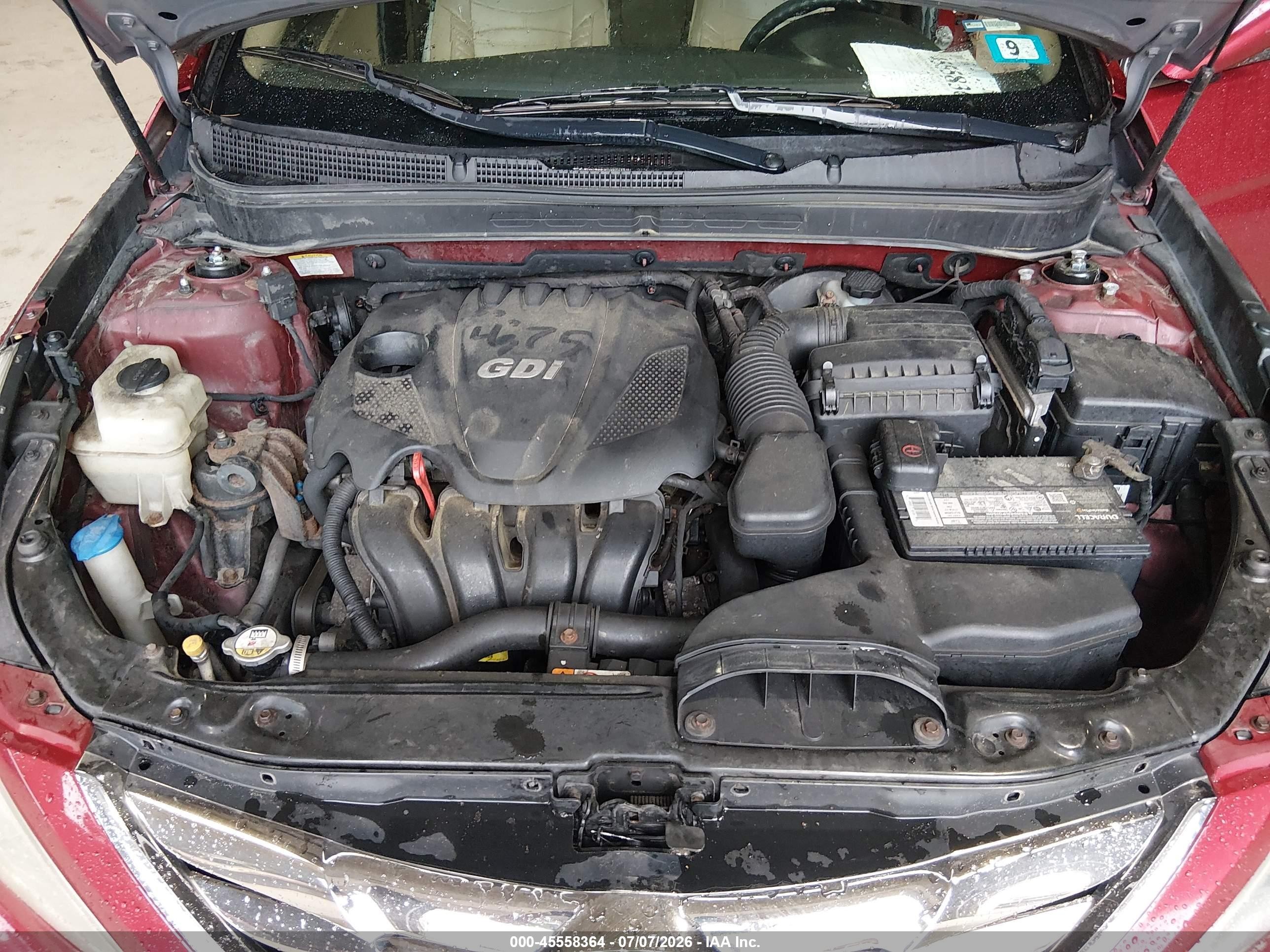 2013 Hyundai Sonata Gls Red vin: 5NPEB4AC9DH658022