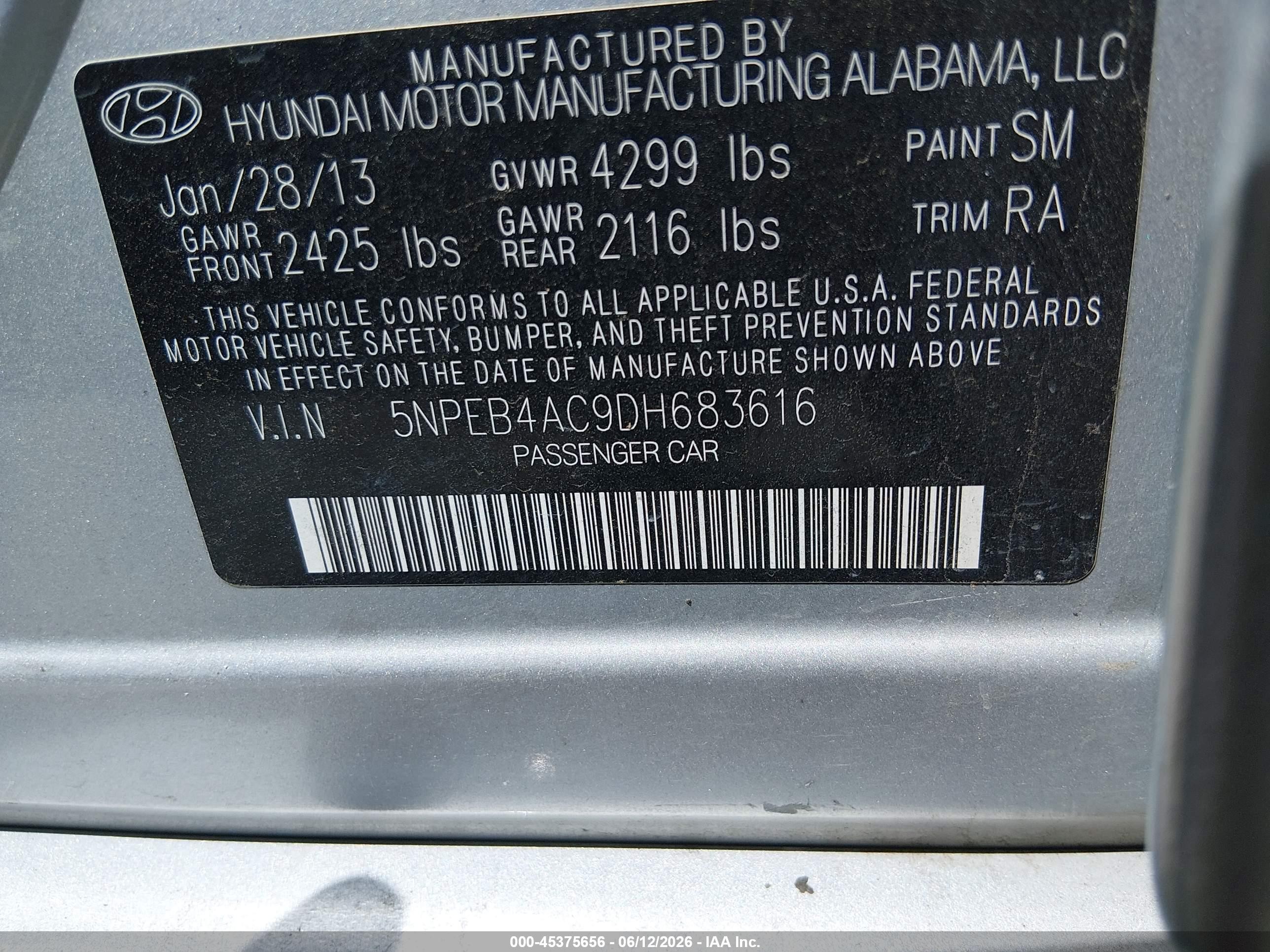 2013 Hyundai Sonata Gls Silver vin: 5NPEB4AC9DH683616