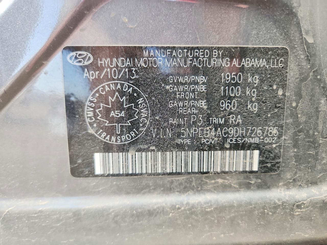 2013 Hyundai Sonata Gls Gray vin: 5NPEB4AC9DH726786