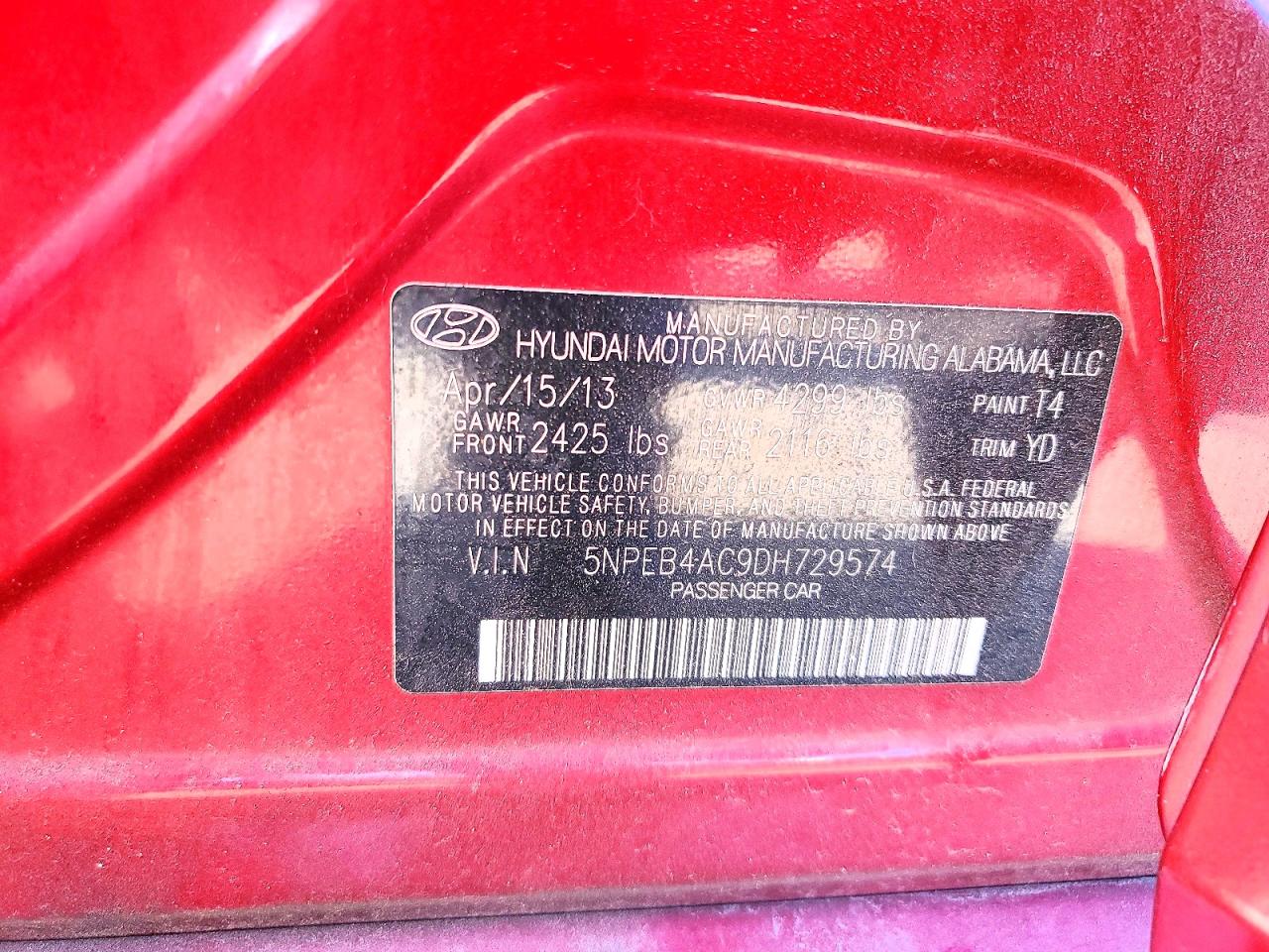 2013 Hyundai Sonata Gls Maroon vin: 5NPEB4AC9DH729574