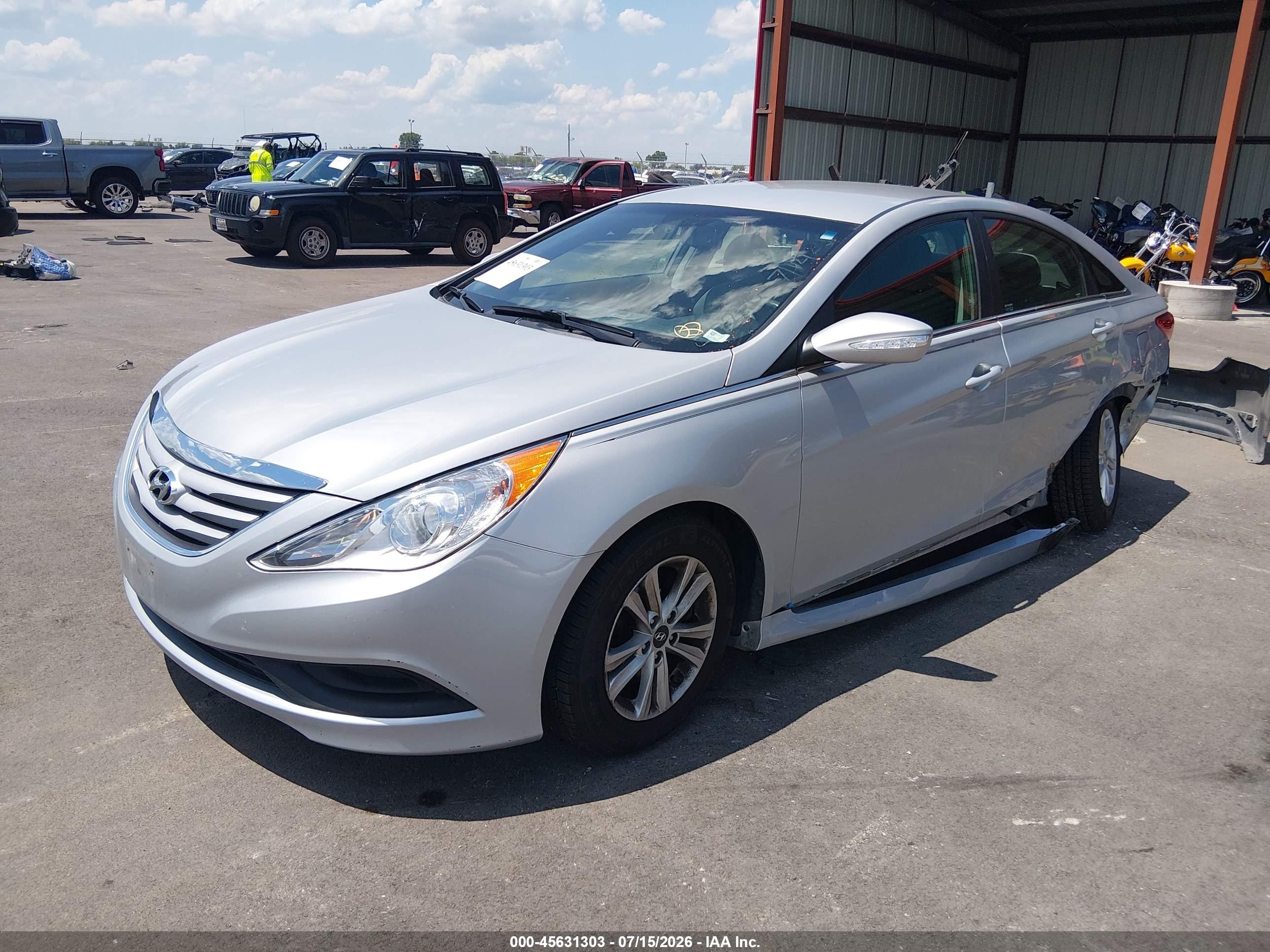 2014 Hyundai Sonata Gls Silver vin: 5NPEB4AC9EH811287