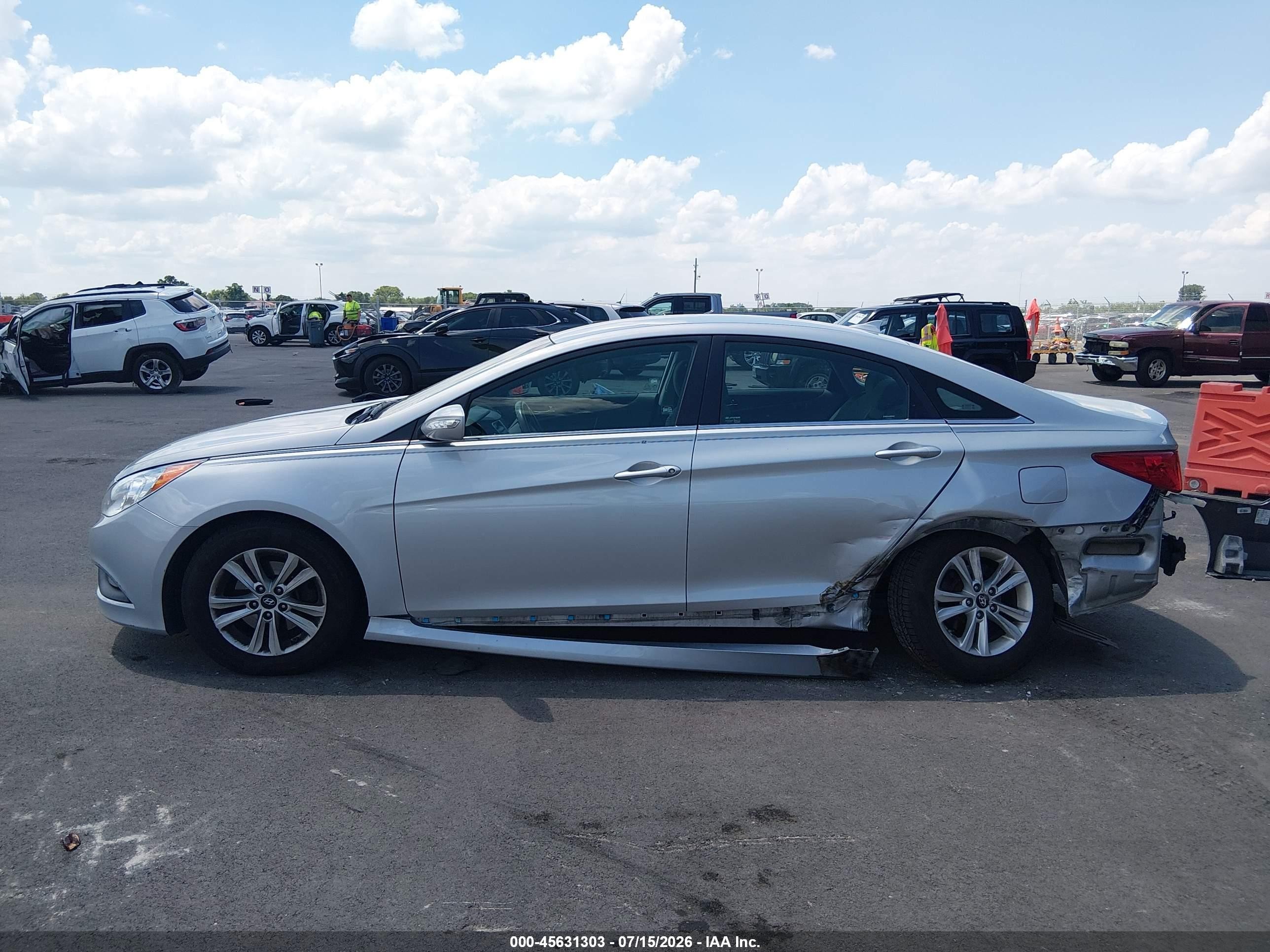 2014 Hyundai Sonata Gls Silver vin: 5NPEB4AC9EH811287