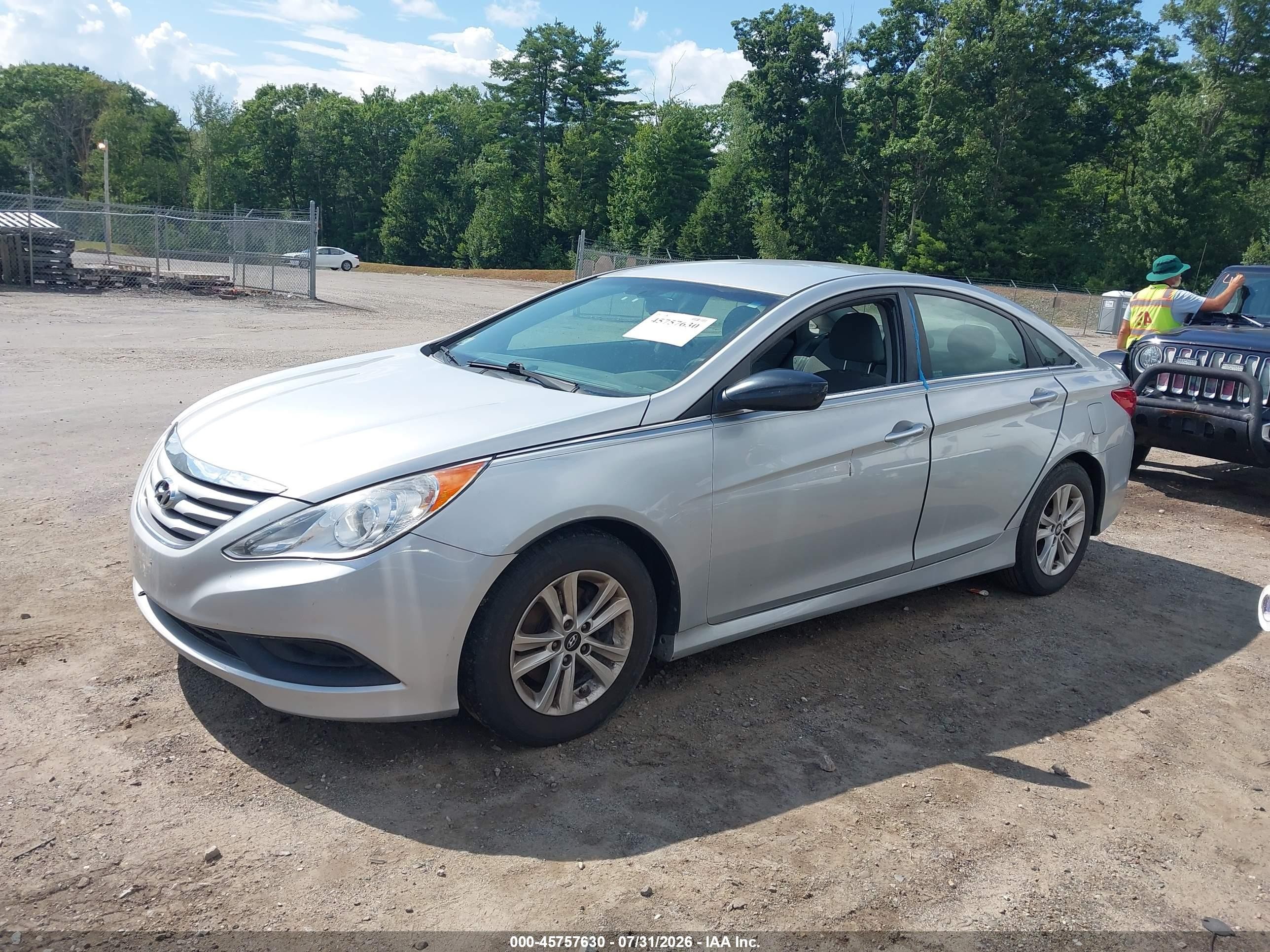 2014 Hyundai Sonata Gls Silver vin: 5NPEB4AC9EH842443