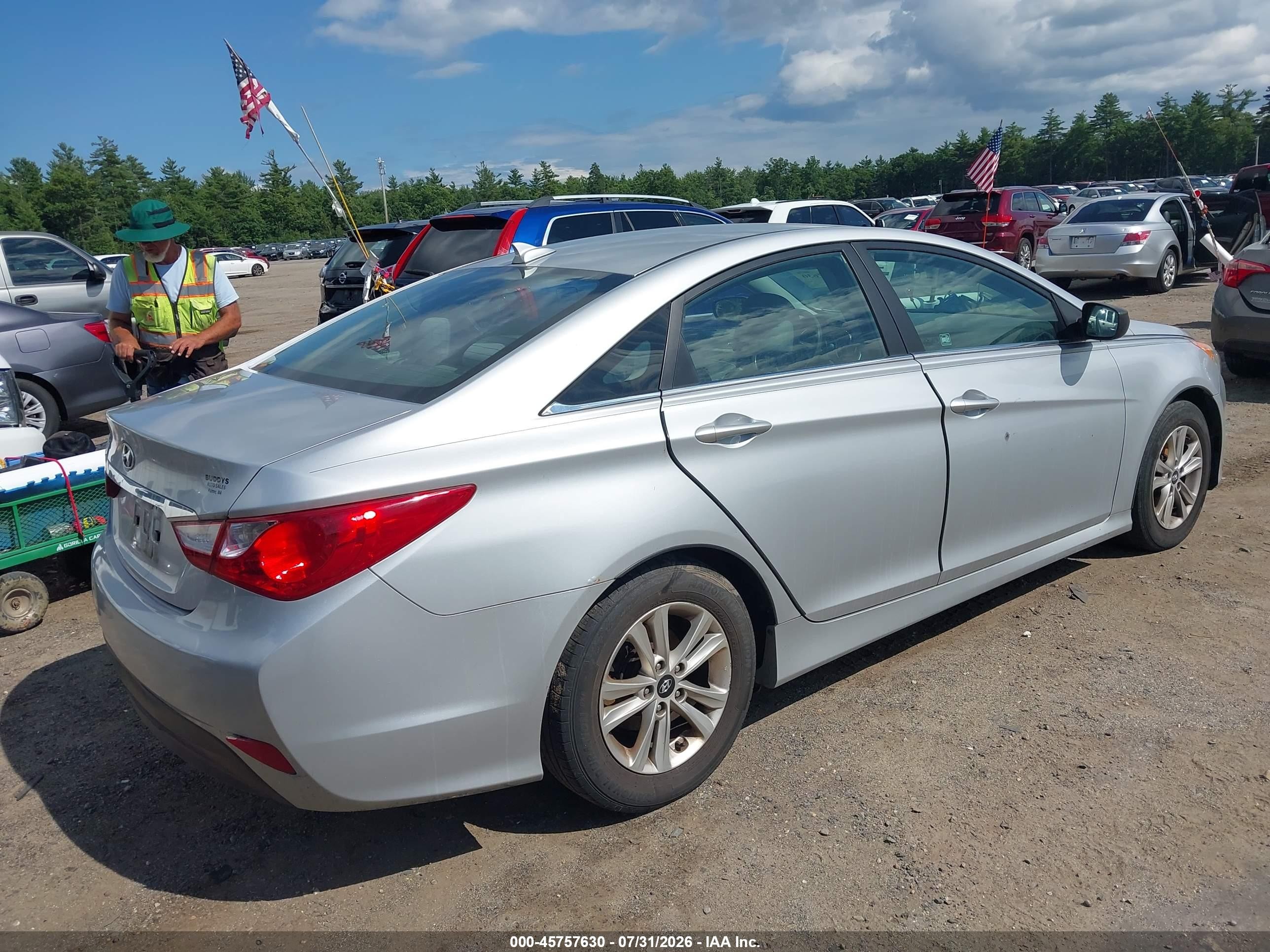 2014 Hyundai Sonata Gls Silver vin: 5NPEB4AC9EH842443