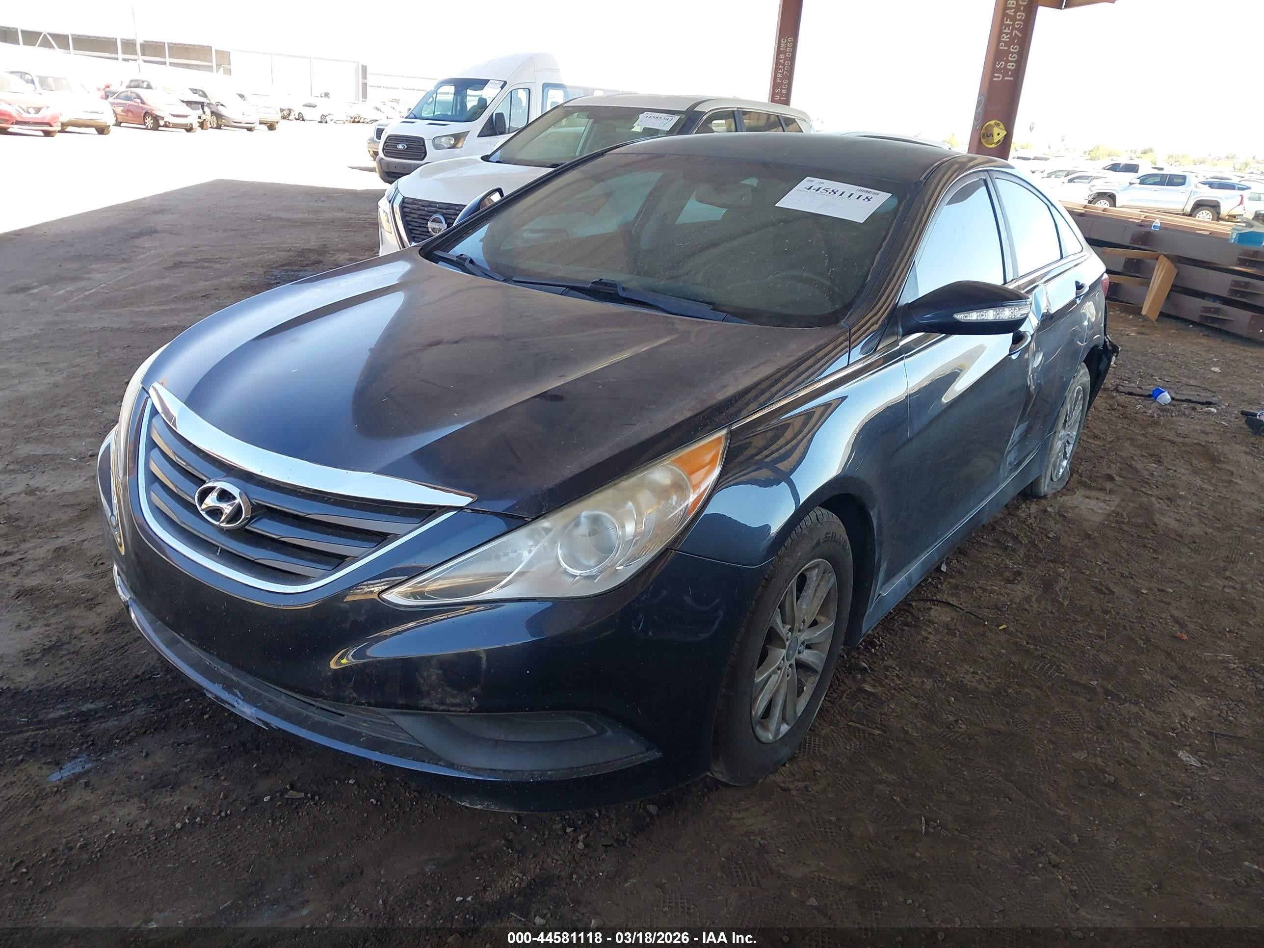 2014 Hyundai Sonata Gls Gray vin: 5NPEB4AC9EH853085