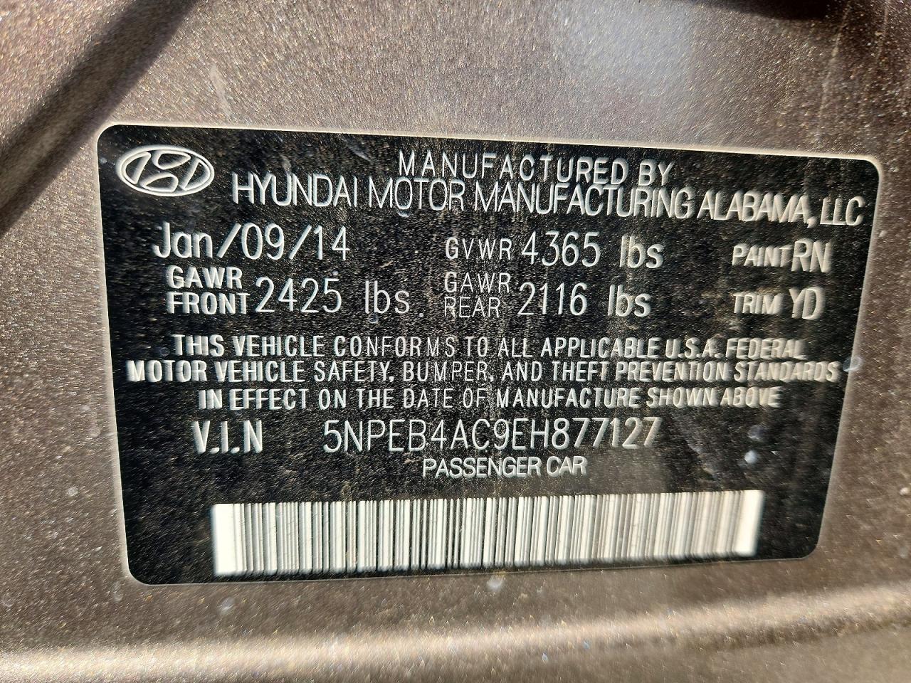 2014 Hyundai Sonata Gls Brown vin: 5NPEB4AC9EH877127