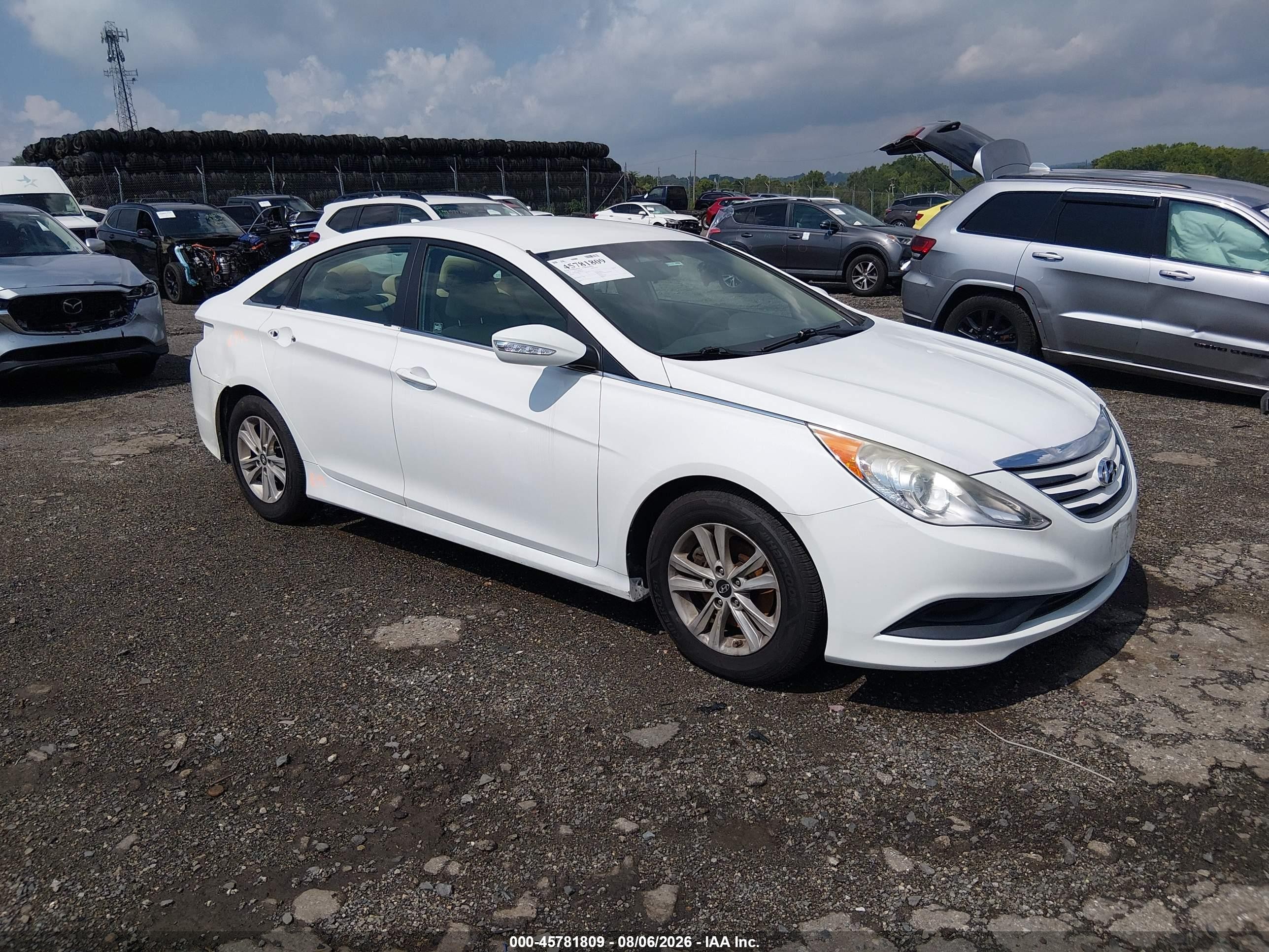 2014 Hyundai Sonata Gls White vin: 5NPEB4AC9EH877872